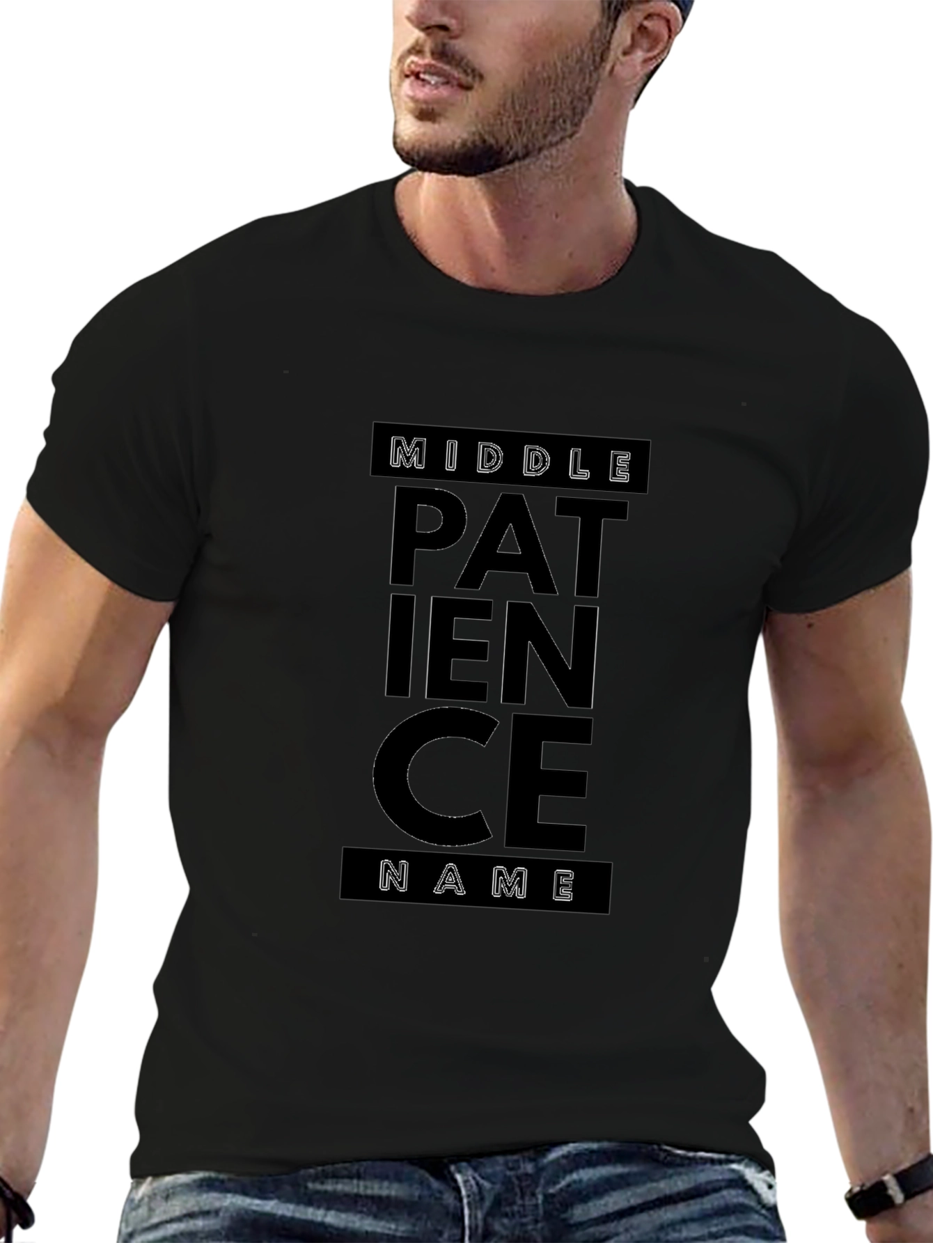 Patience Middle Name Black T-Shirt