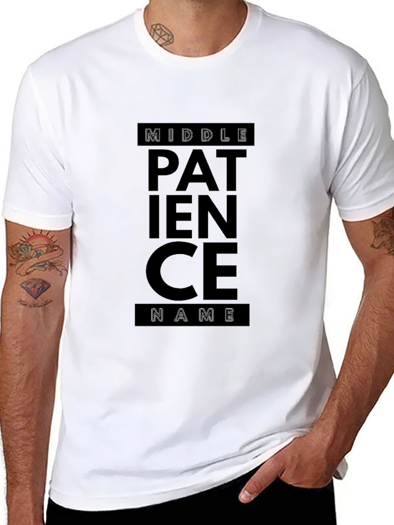 Patience Middle Name Black T-Shirt
