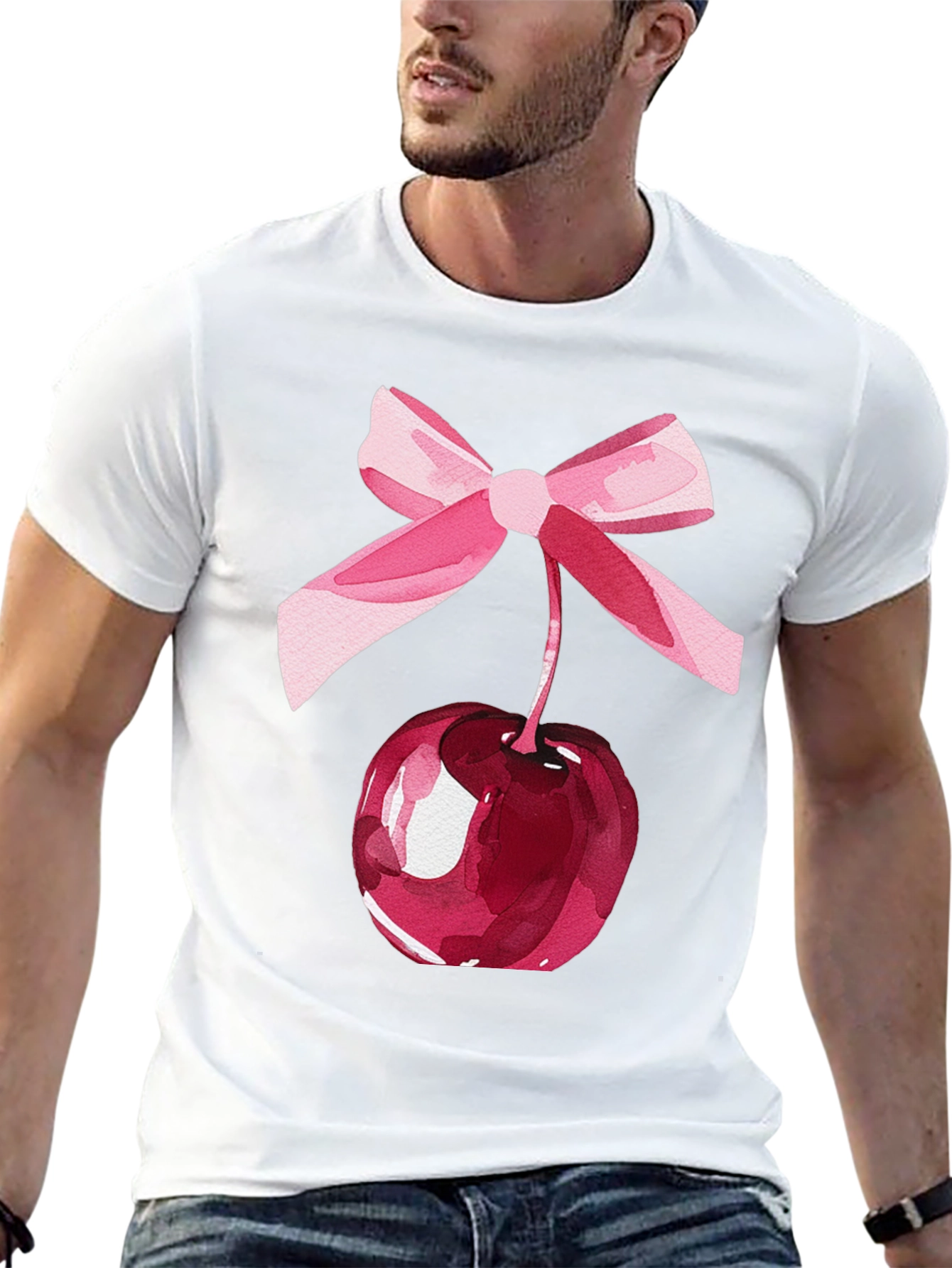 Cherry Bow Graphic Tee - Stylish Casual Wear