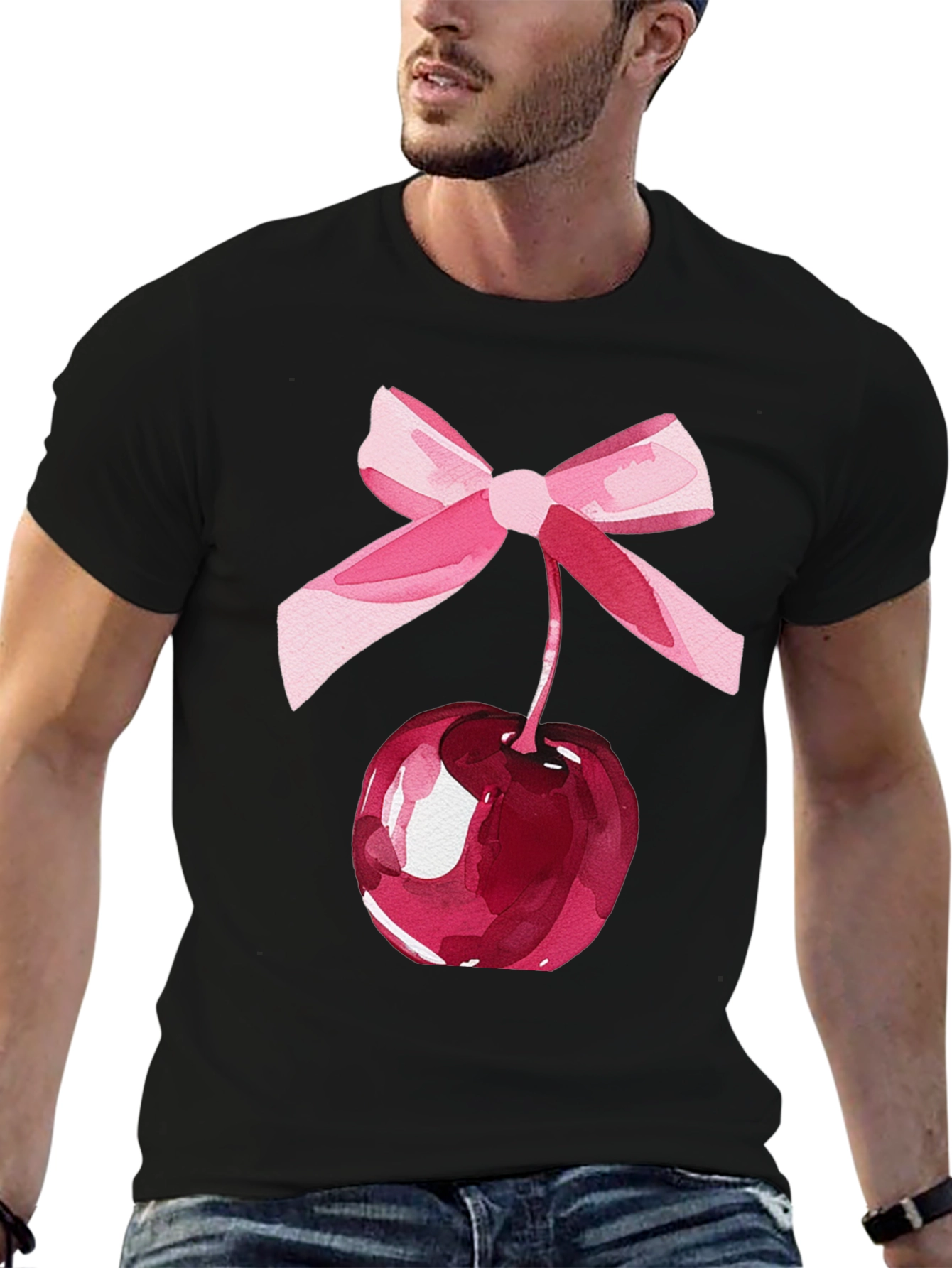 Cherry Bow Graphic Tee - Stylish Casual Wear
