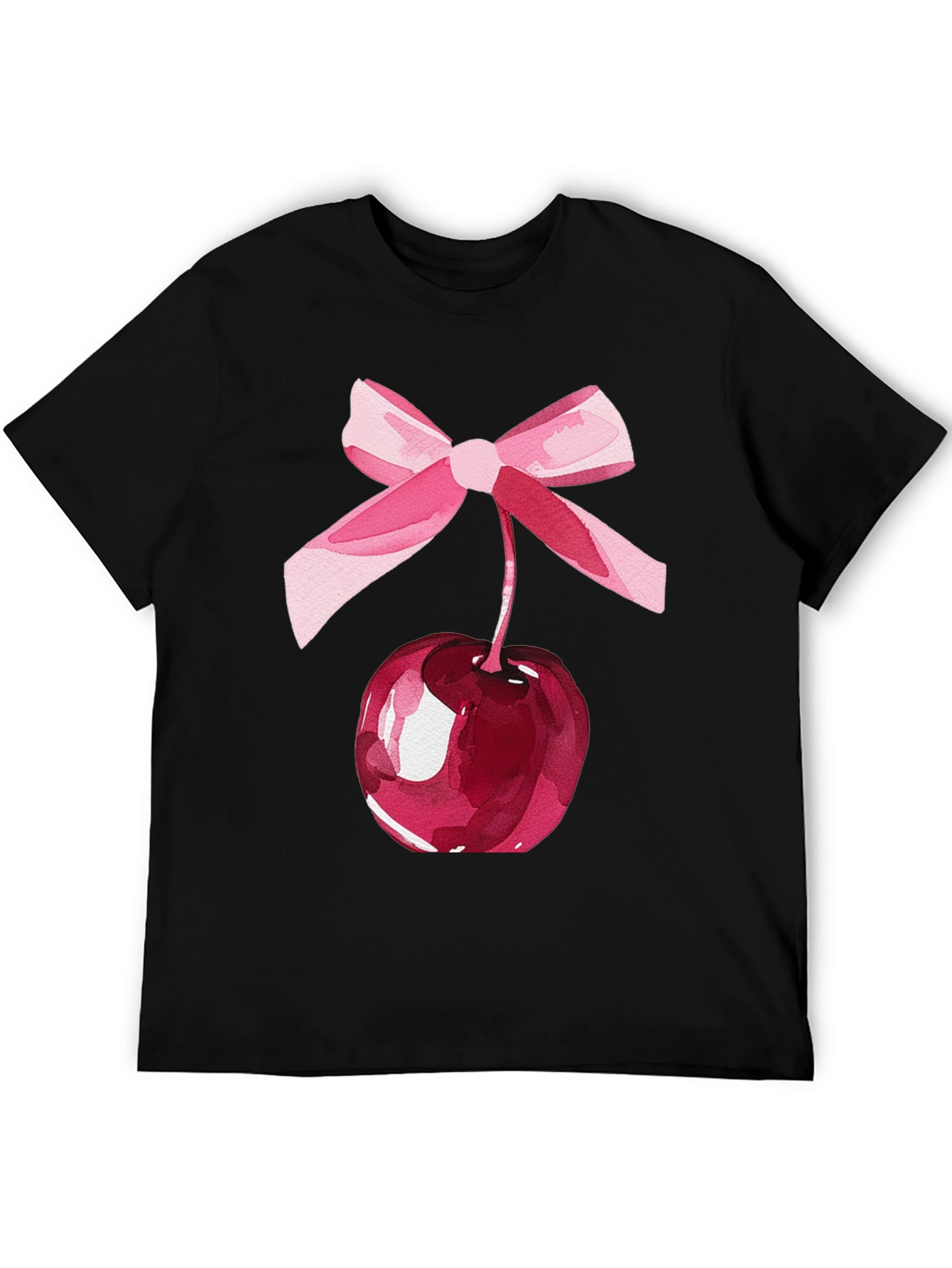 Cherry Bow Graphic Tee - Stylish Casual Wear
