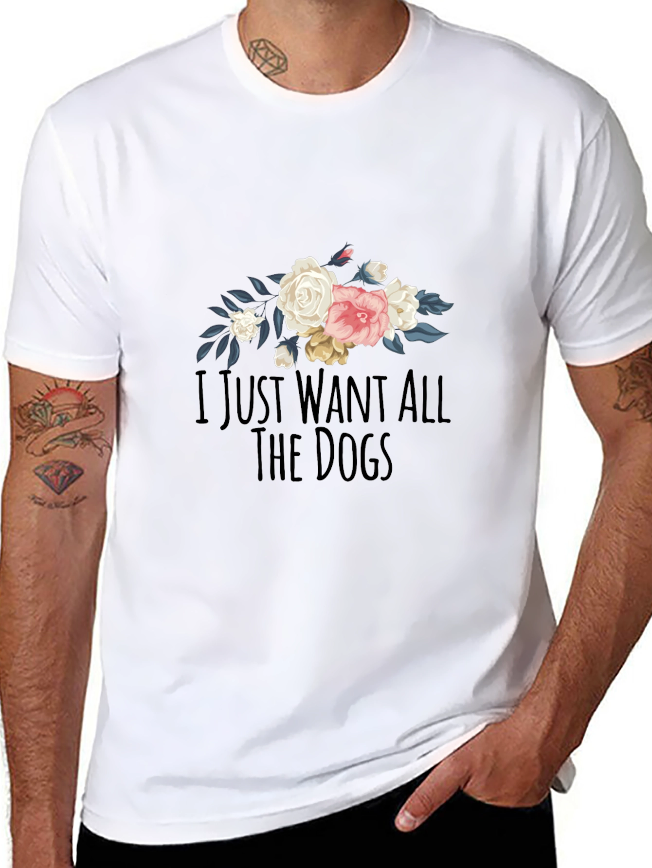 Floral Dog Lover T-Shirt