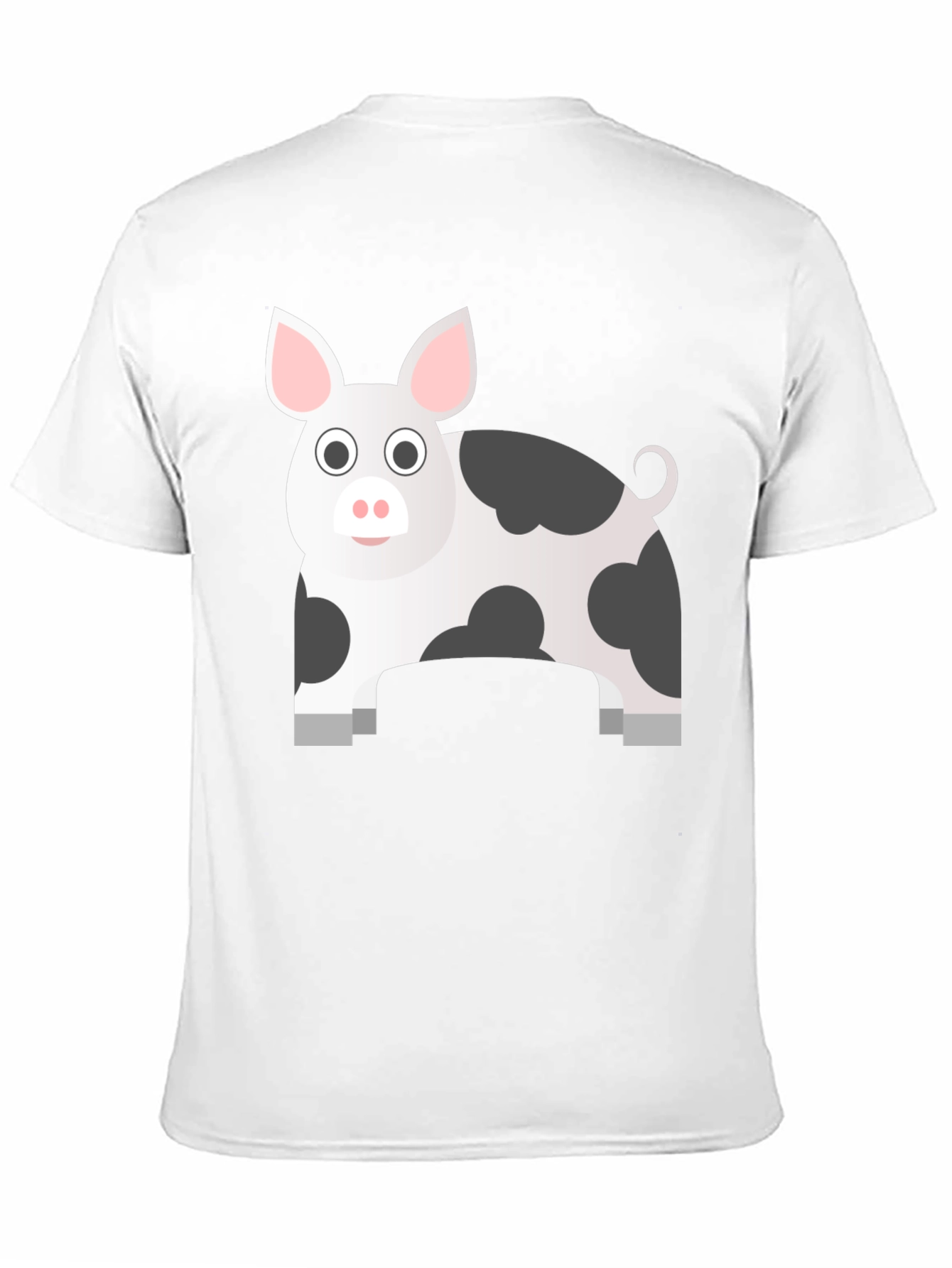 Pig Cartoon Graphic Black T-Shirt
