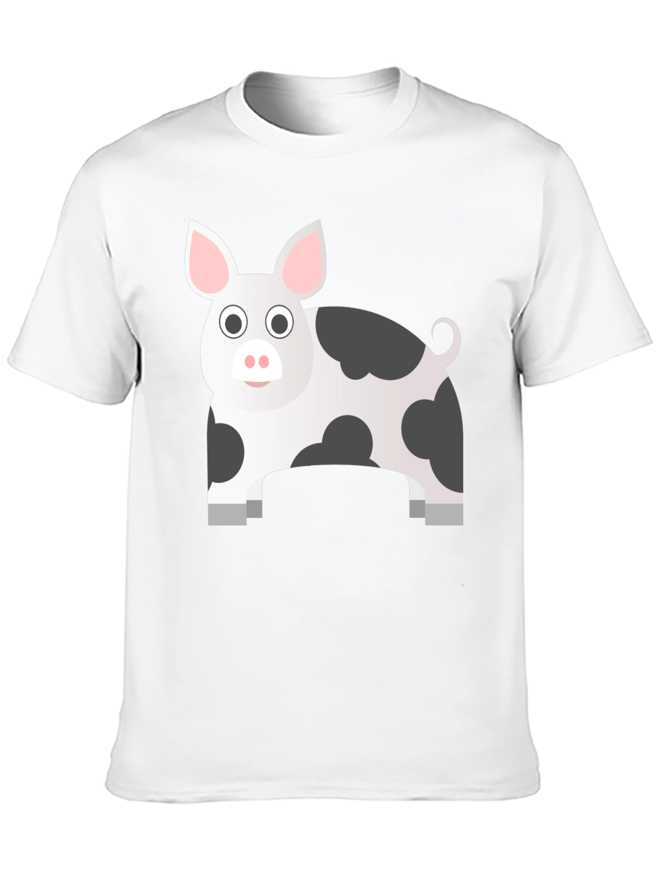 Pig Cartoon Graphic Black T-Shirt