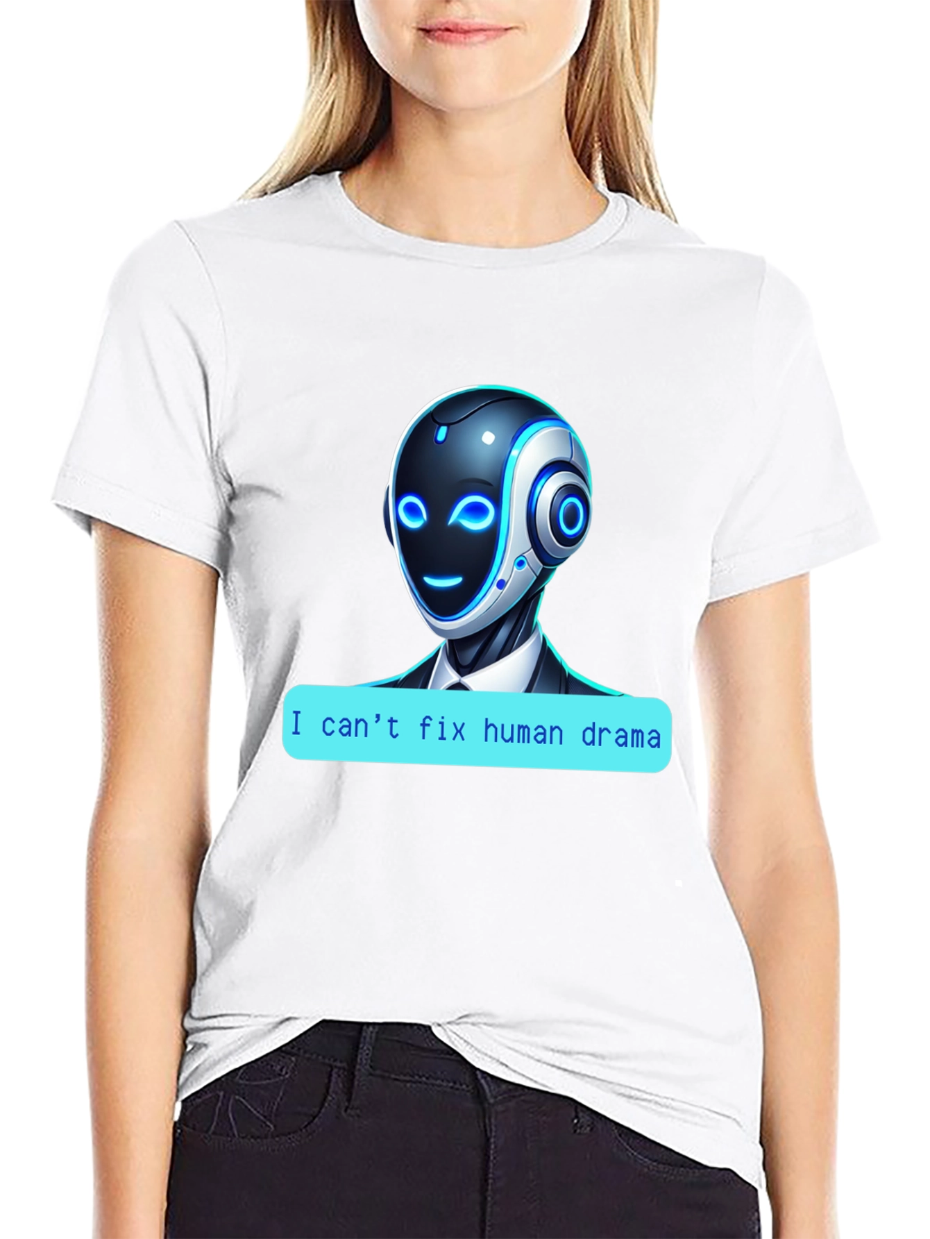 I Cant Fix Human Drama Robot T-Shirt
