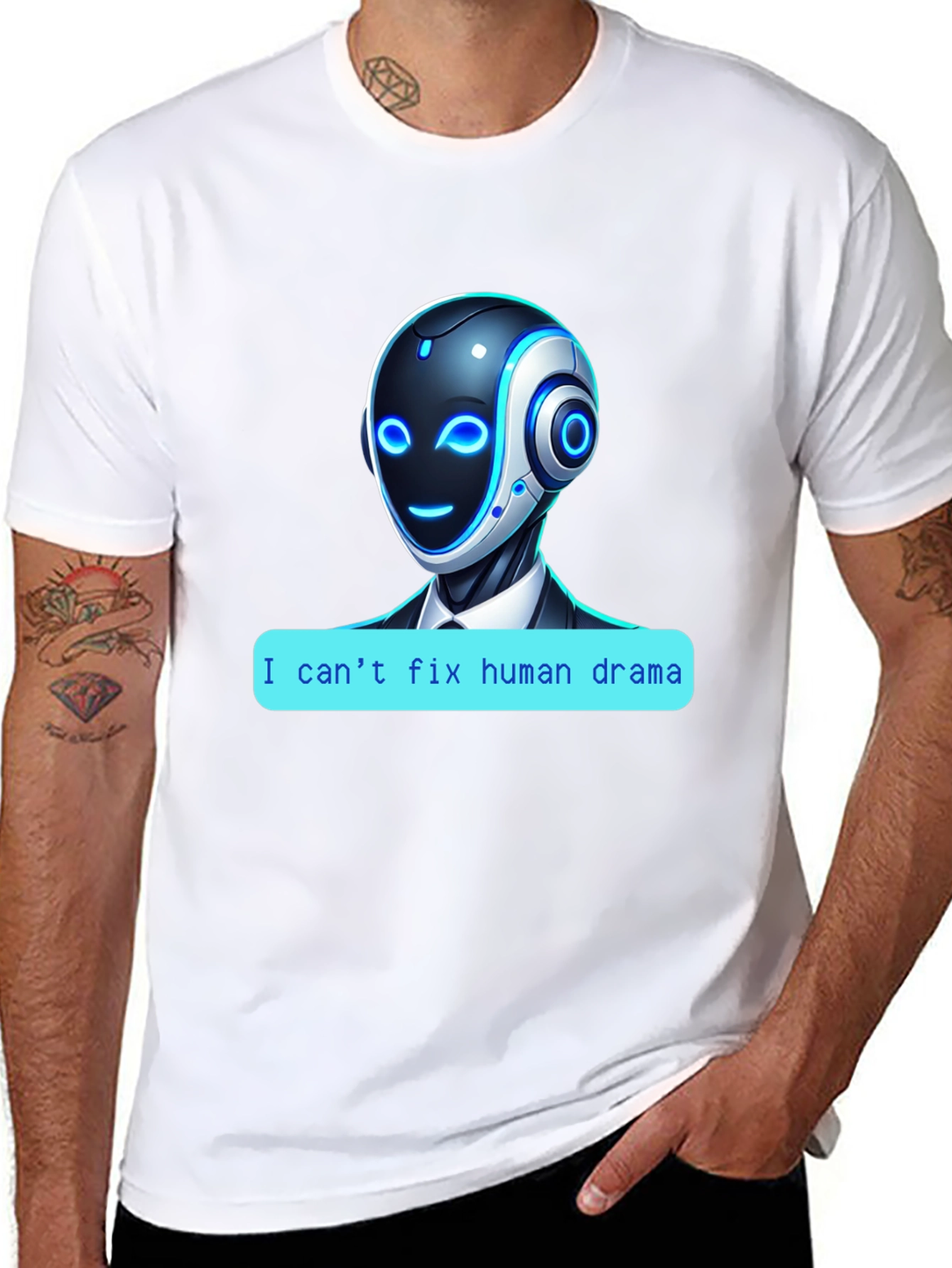 I Cant Fix Human Drama Robot T-Shirt