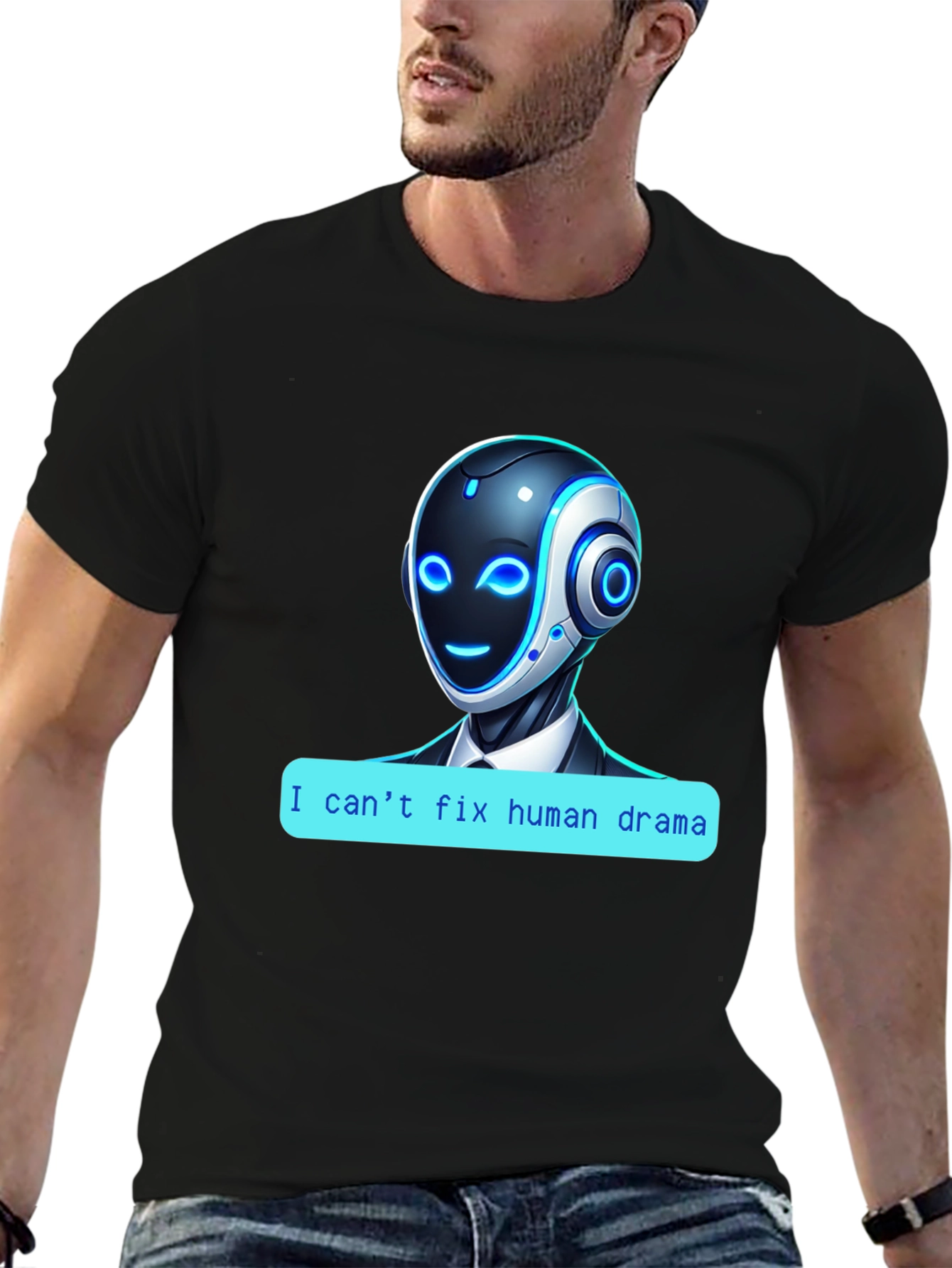 I Cant Fix Human Drama Robot T-Shirt