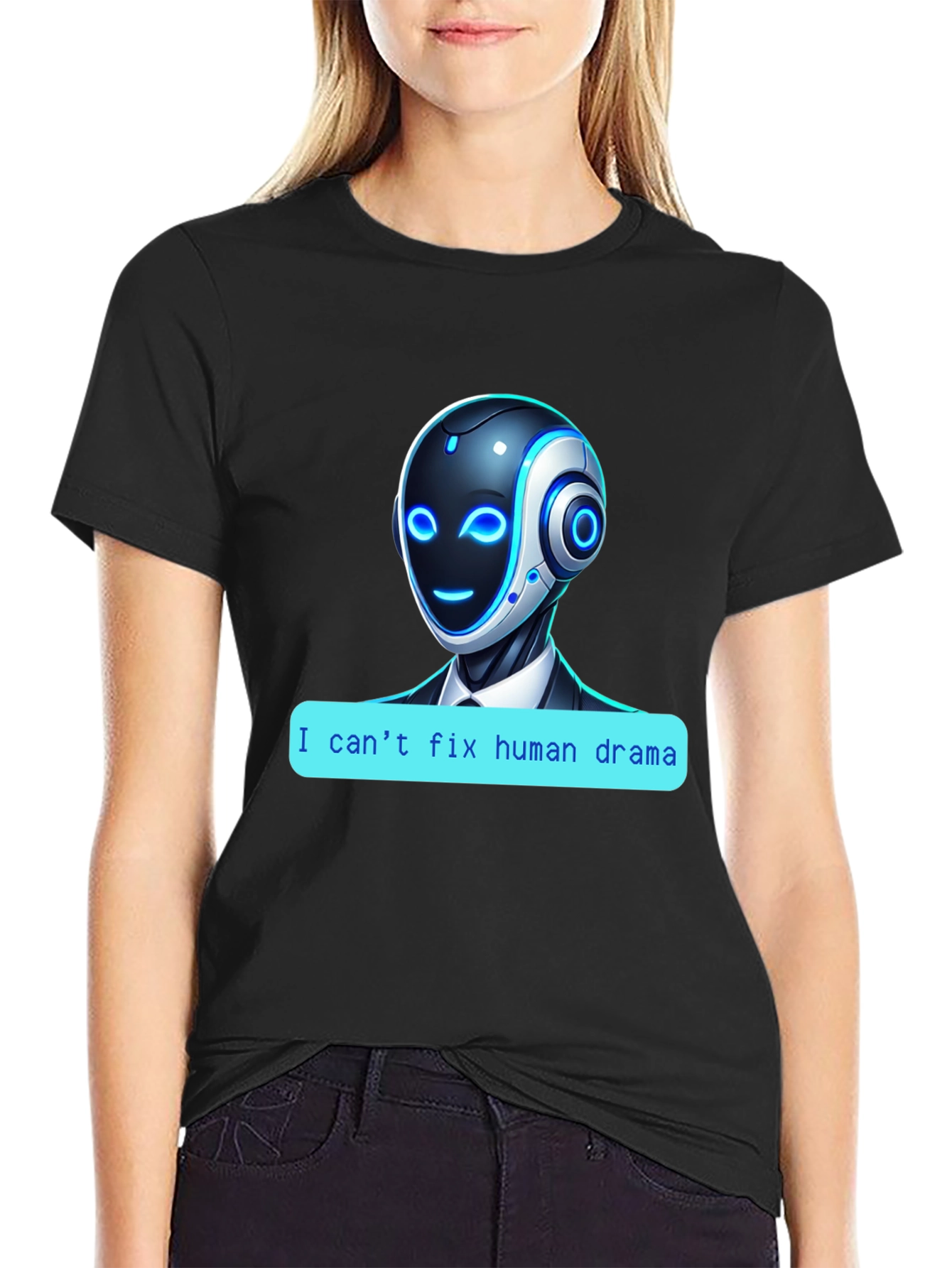 I Cant Fix Human Drama Robot T-Shirt