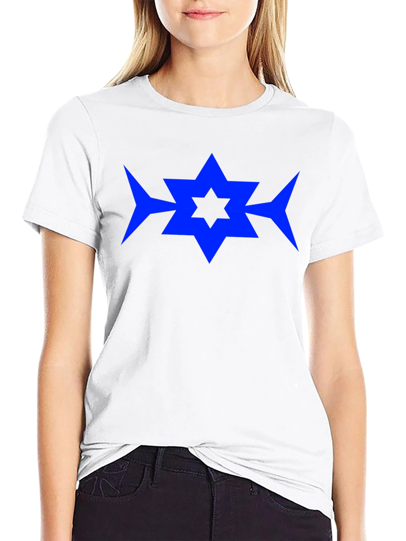 Blue Star Graphic Black T-Shirt