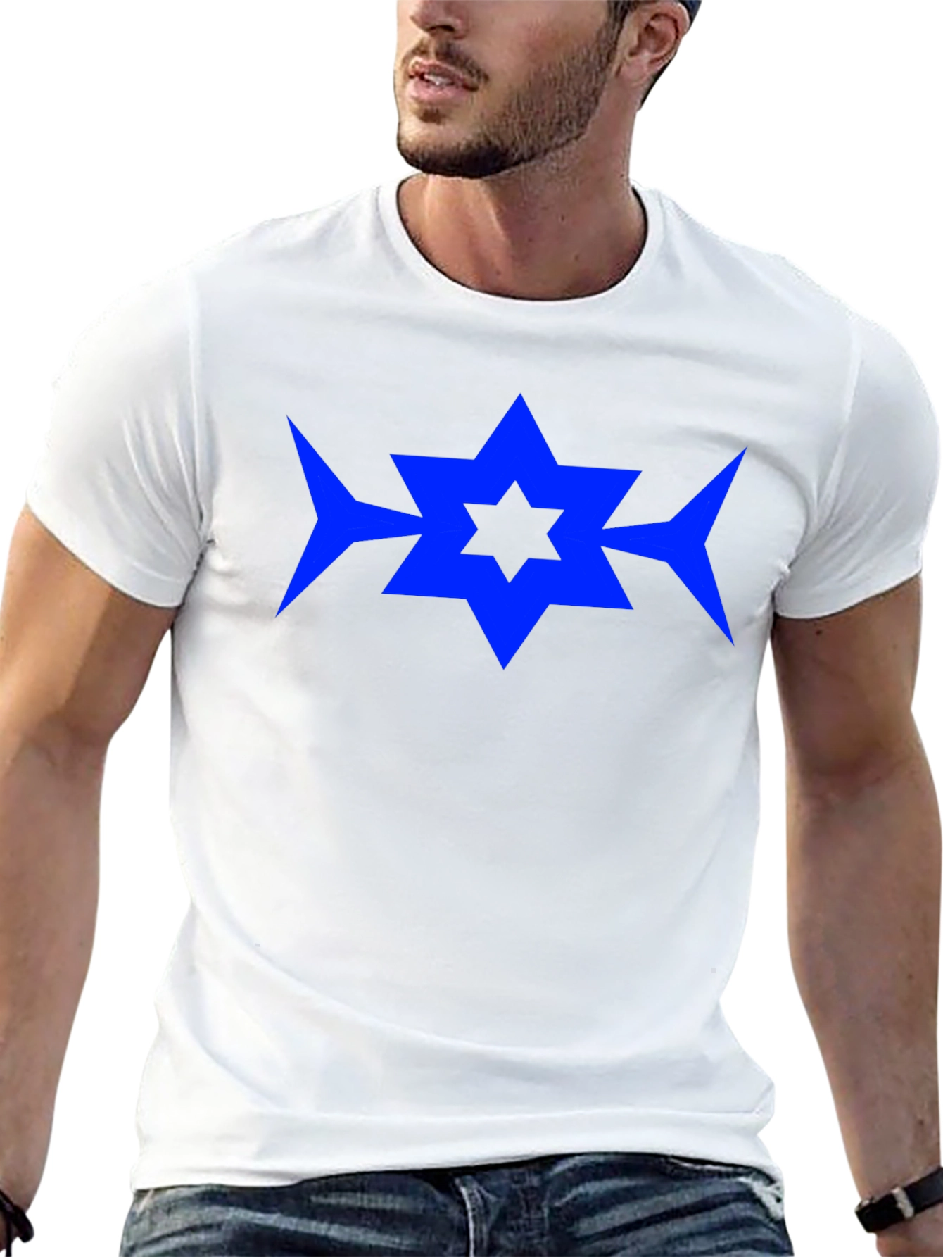 Blue Star Graphic Black T-Shirt