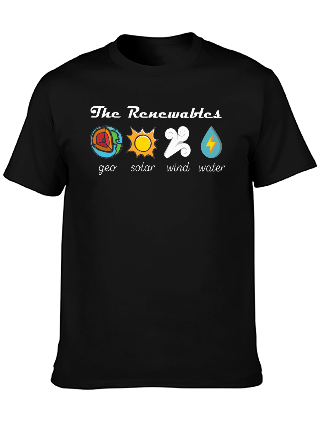Renewable Energy T-Shirt - Geo Solar Wind Water