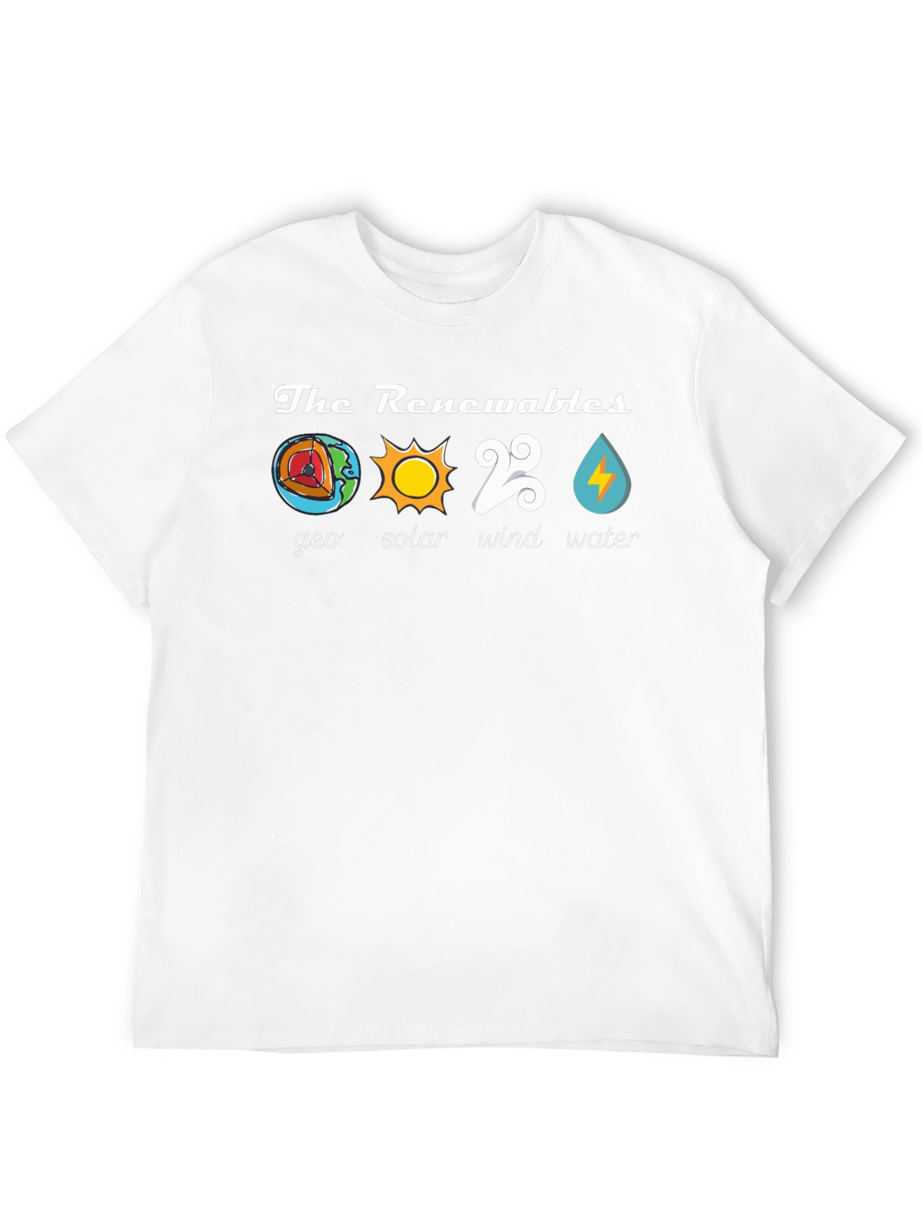 Renewable Energy T-Shirt - Geo Solar Wind Water