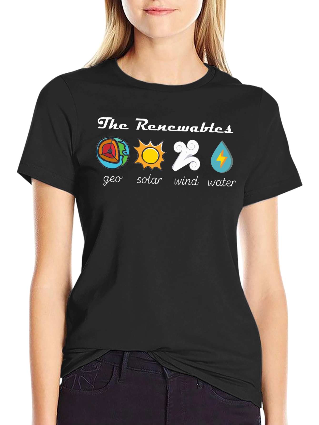 Renewable Energy T-Shirt - Geo Solar Wind Water