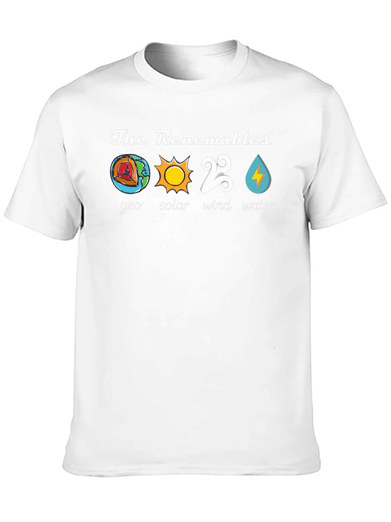 Renewable Energy T-Shirt - Geo Solar Wind Water