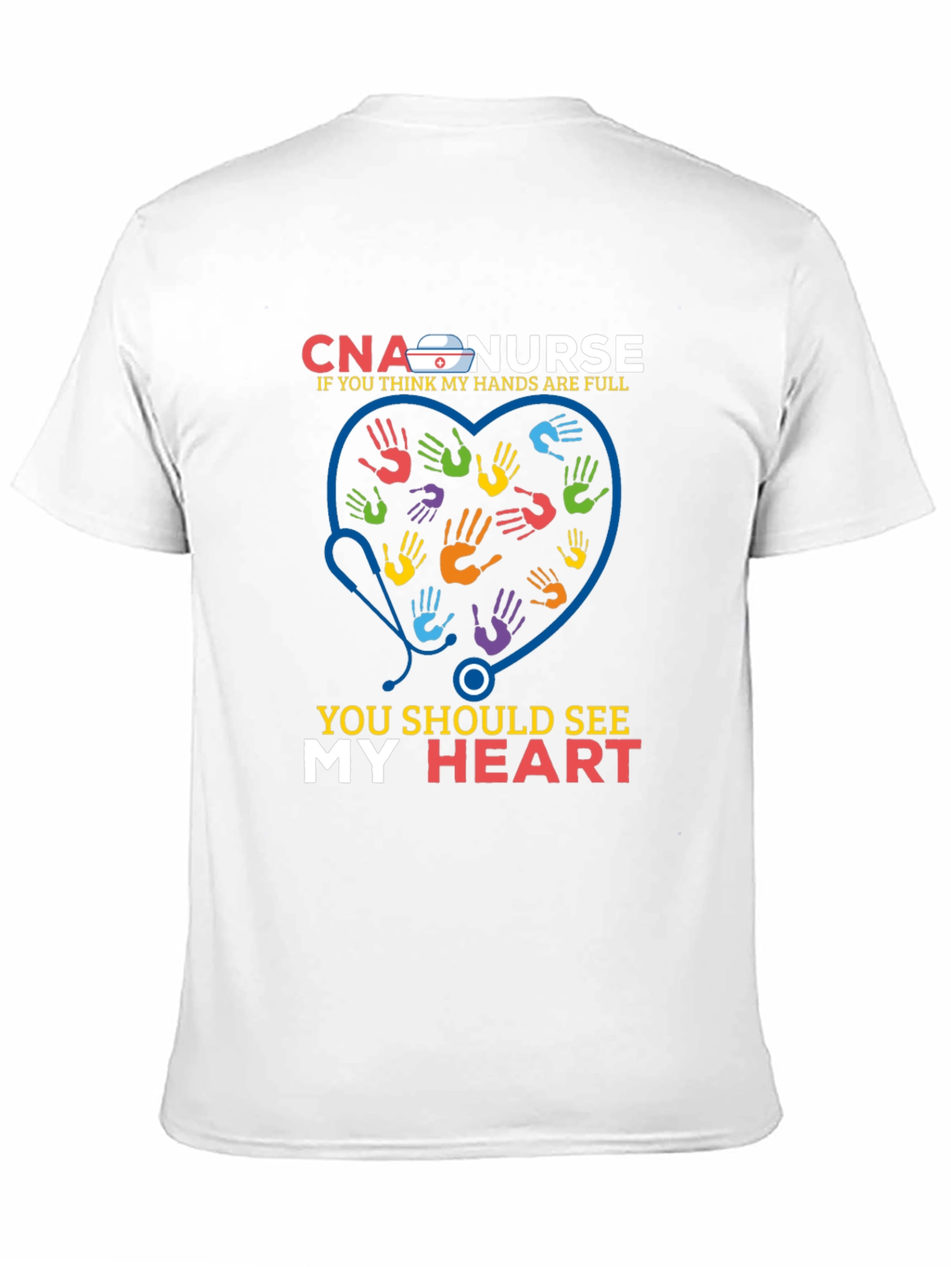 CNA Nurse Heart Hands Graphic Tee