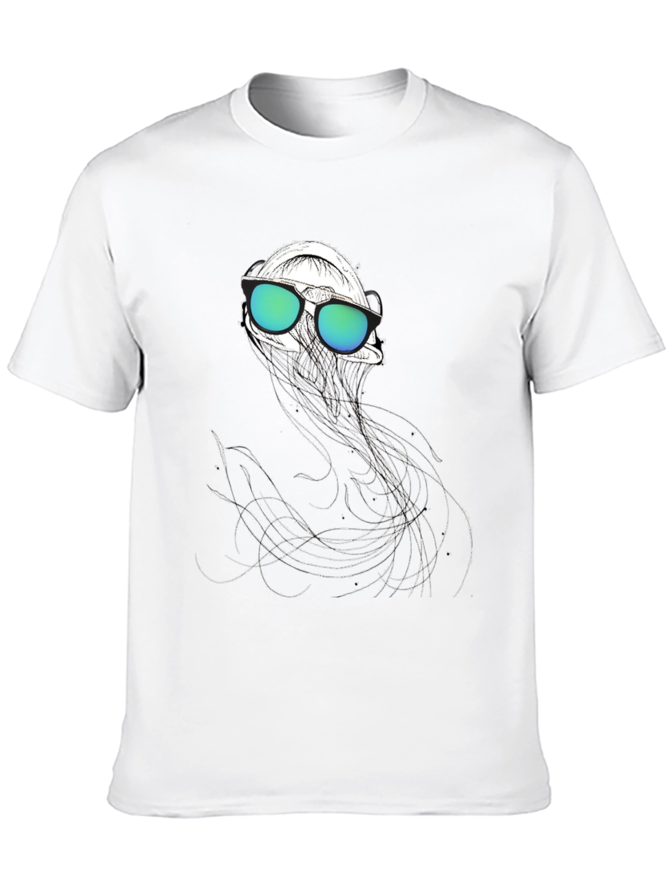 Jellyfish Tee: Cool Graphic Print Black Cotton Shirt