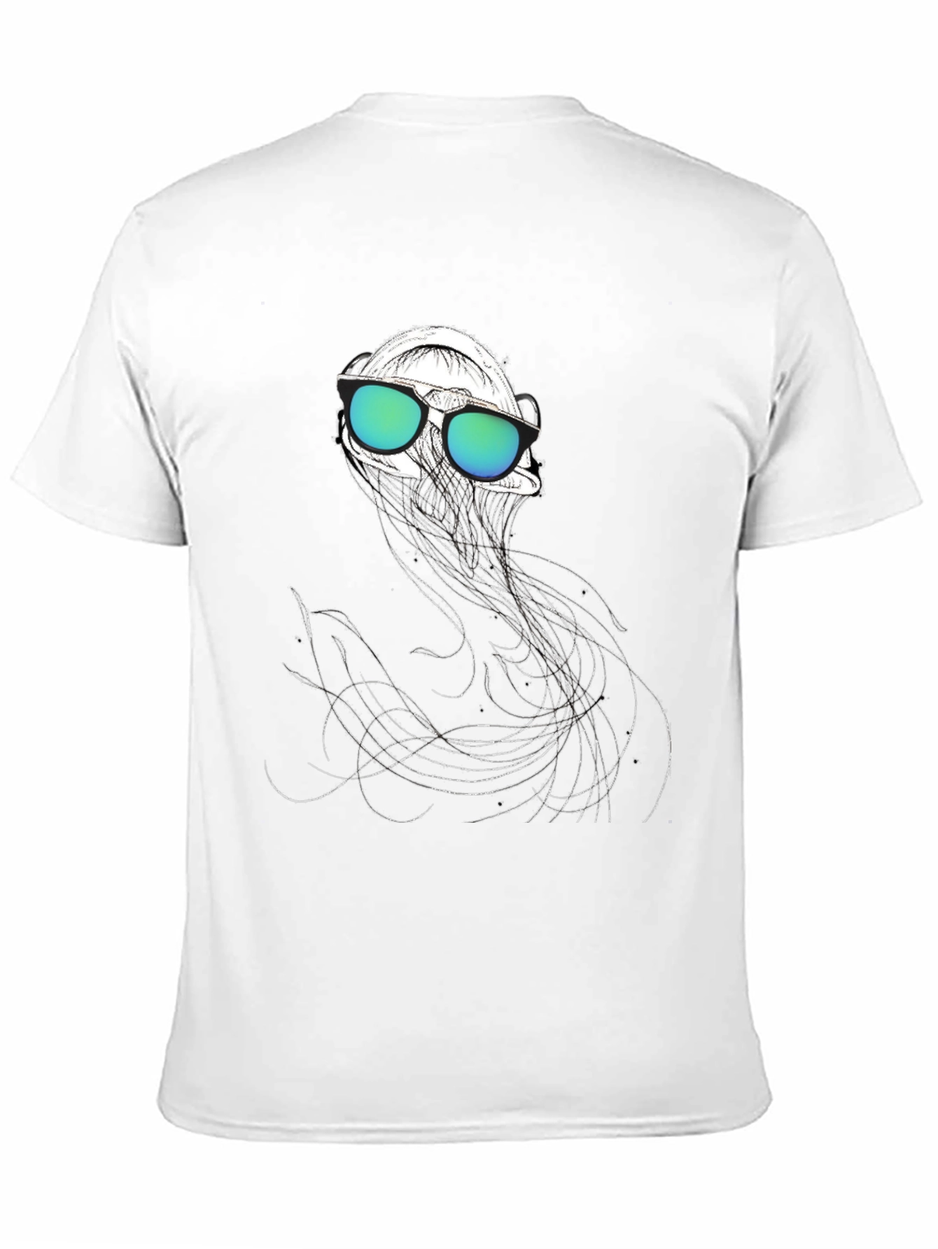 Jellyfish Tee: Cool Graphic Print Black Cotton Shirt