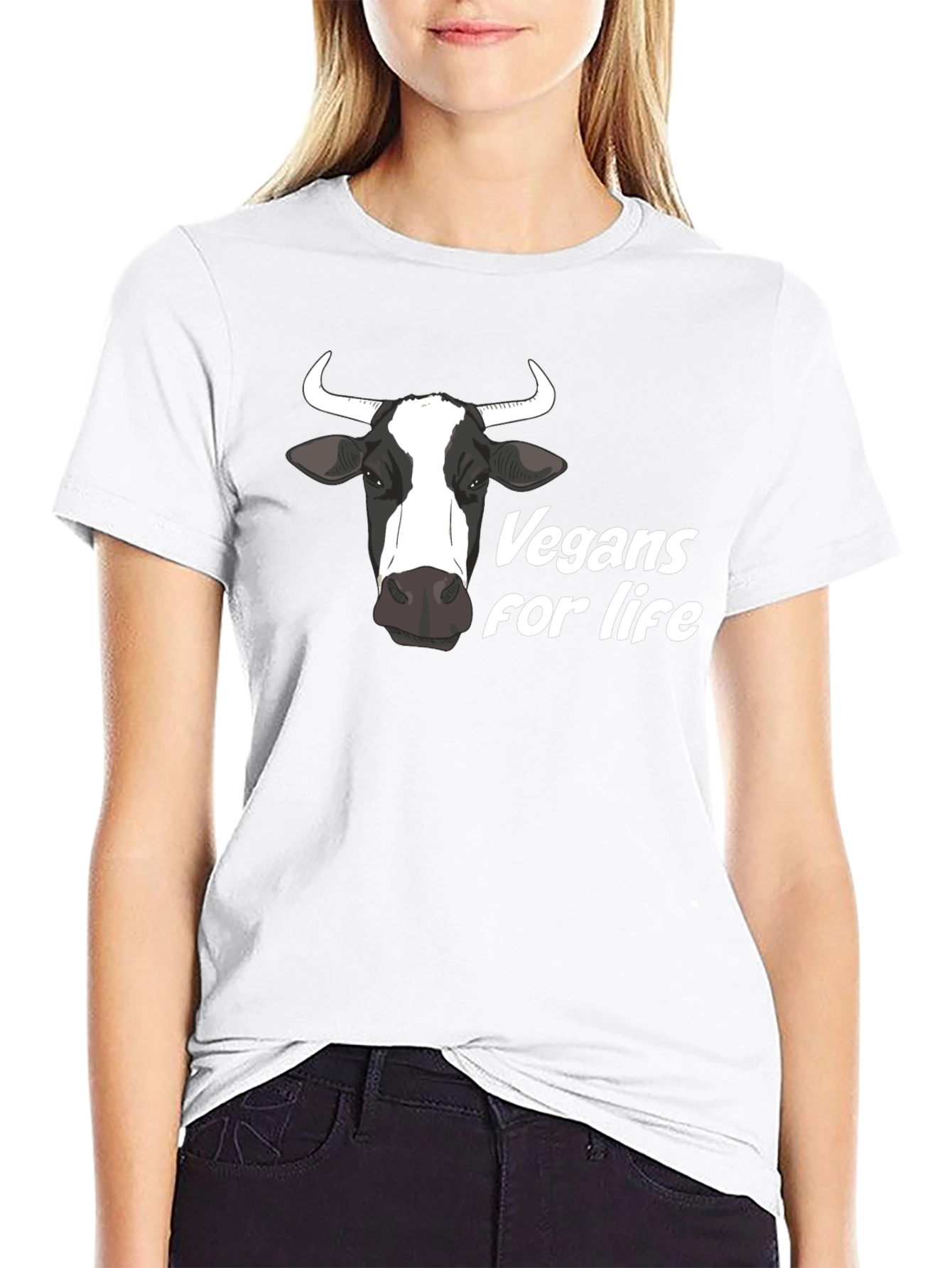 Vegan for Life Cow Graphic Tee