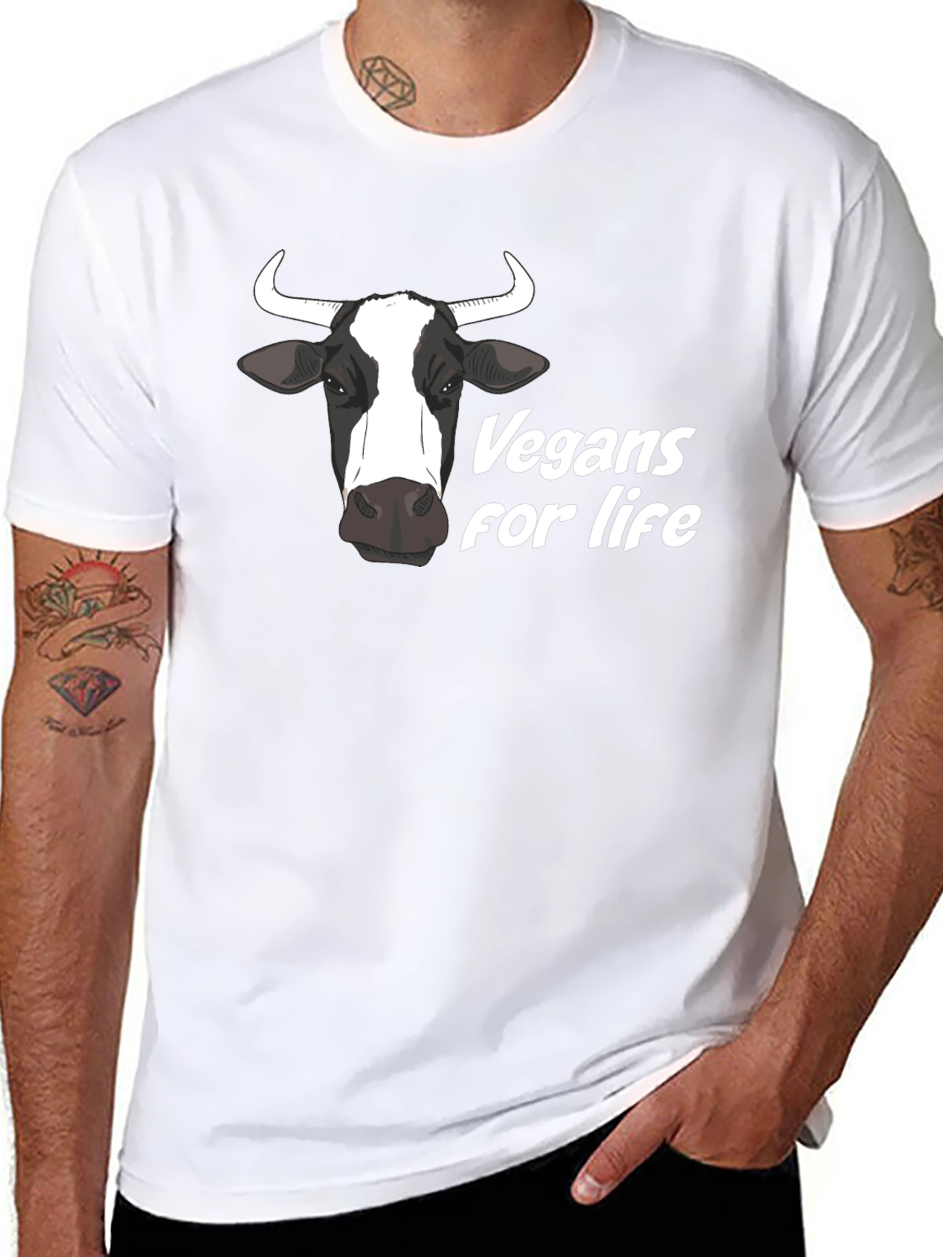 Vegan for Life Cow Graphic Tee