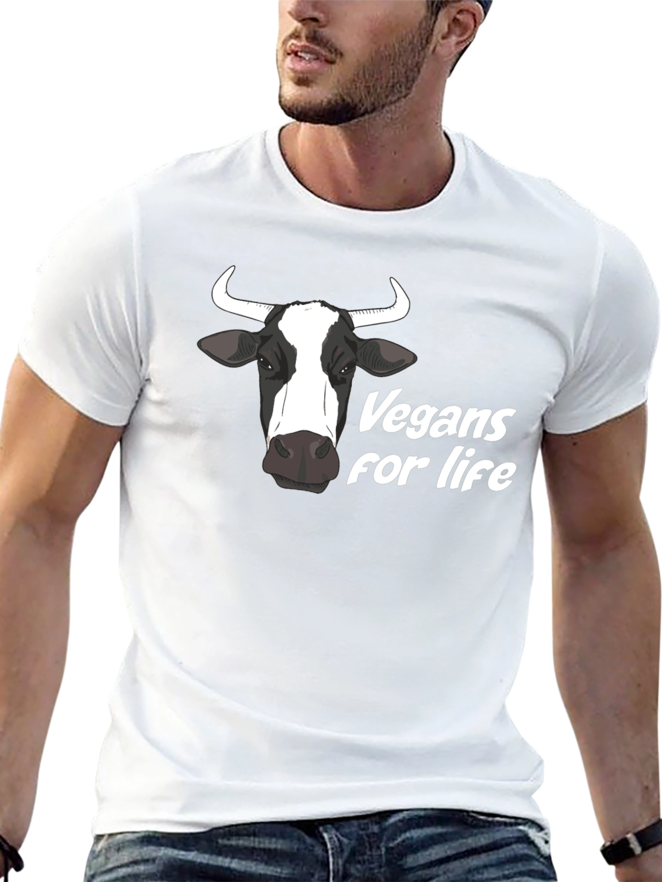 Vegan for Life Cow Graphic Tee