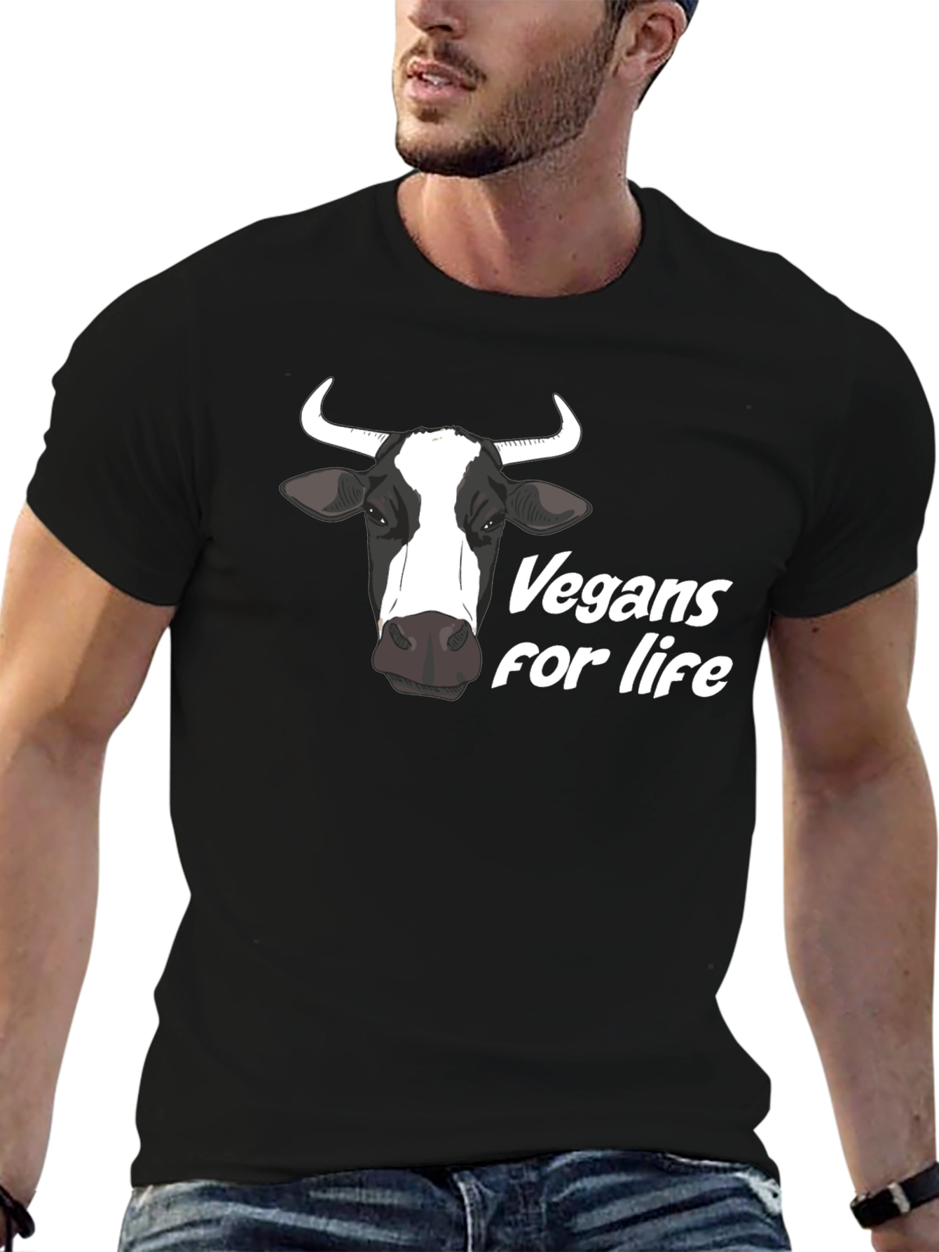 Vegan for Life Cow Graphic Tee