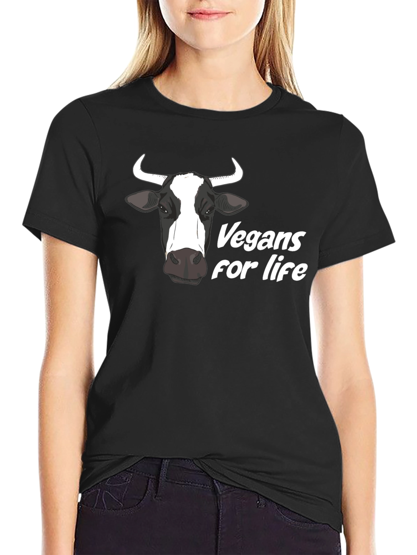Vegan for Life Cow Graphic Tee