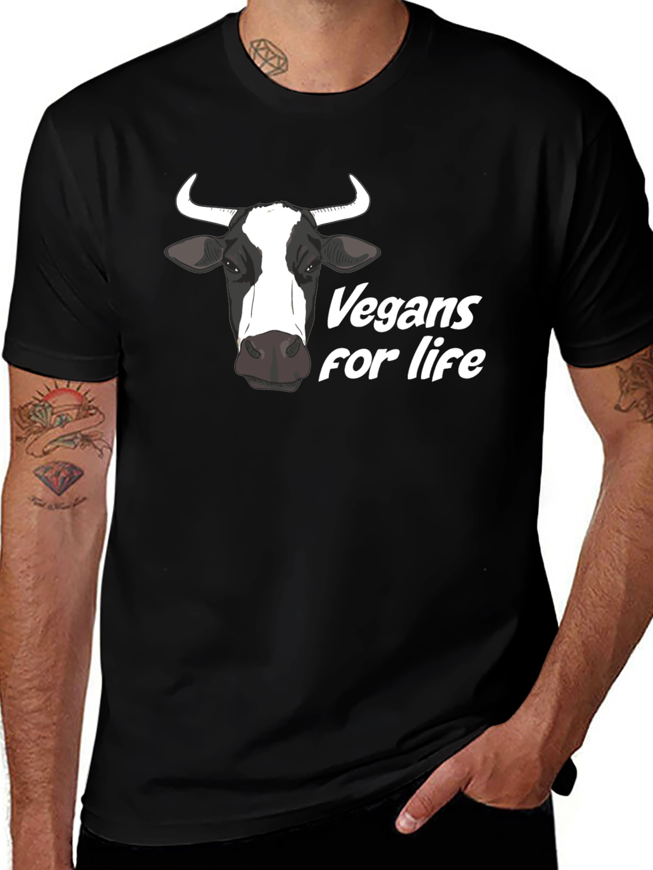 Vegan for Life Cow Graphic Tee