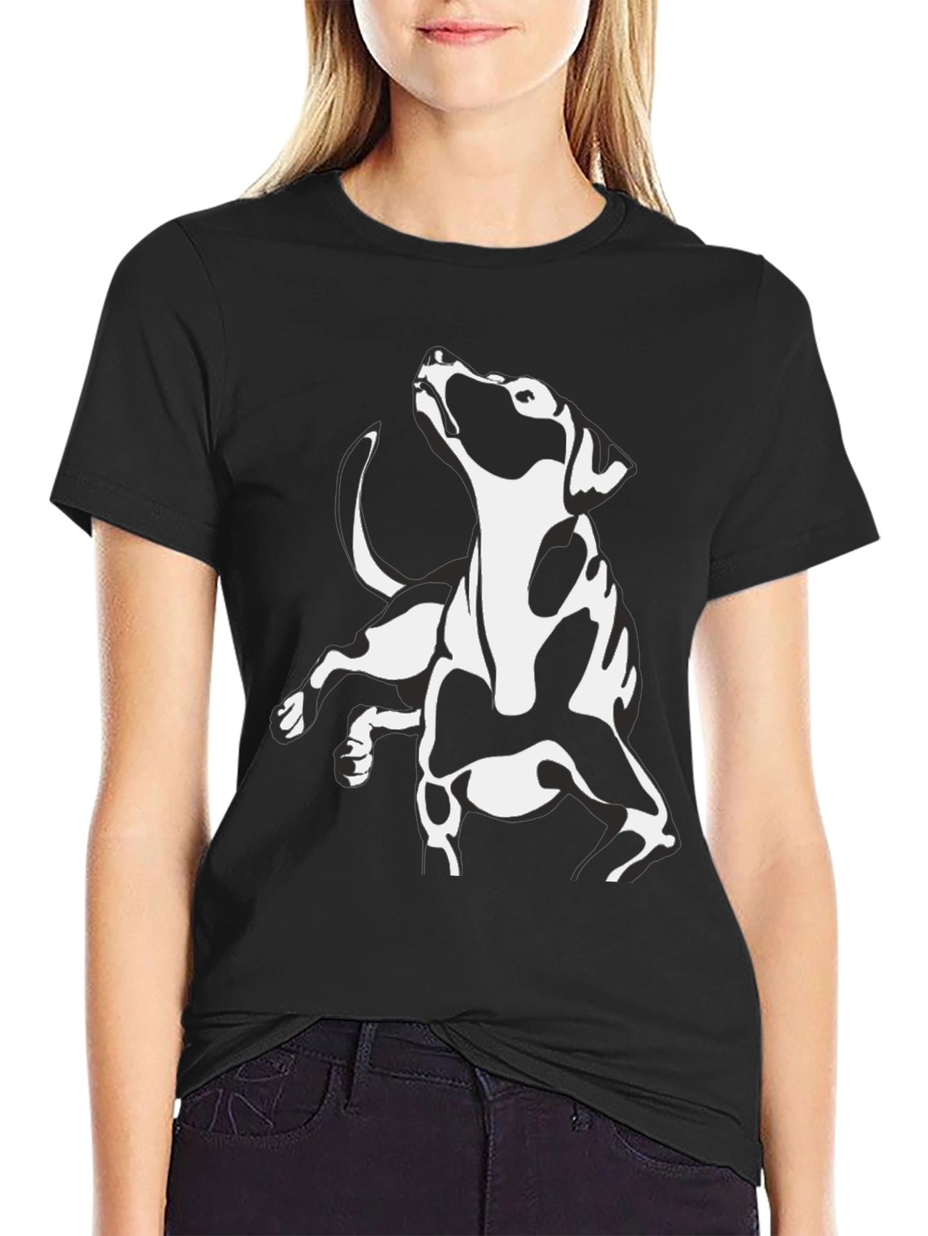 Black Dog Graphic Tee - Cool Canine Design