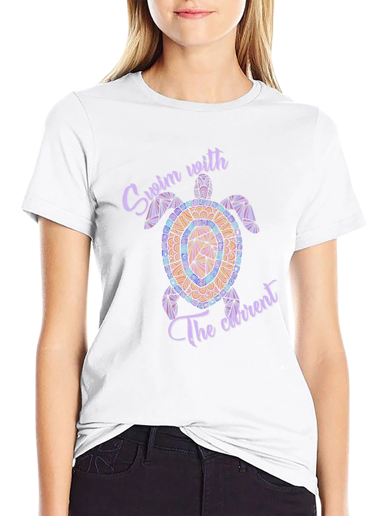 Swim with the Current Turtle T-Shirt