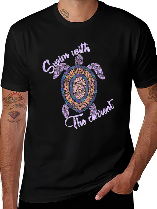 Swim with the Current Turtle T-Shirt