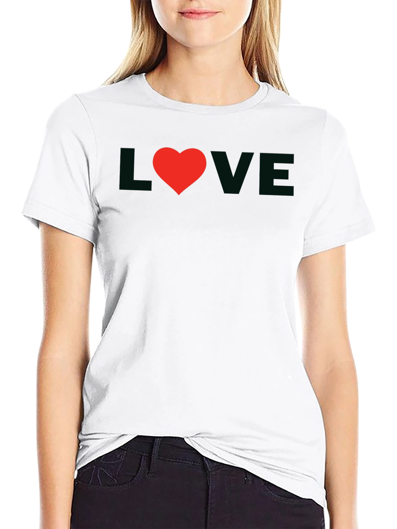 Love Heart Black T-Shirt
