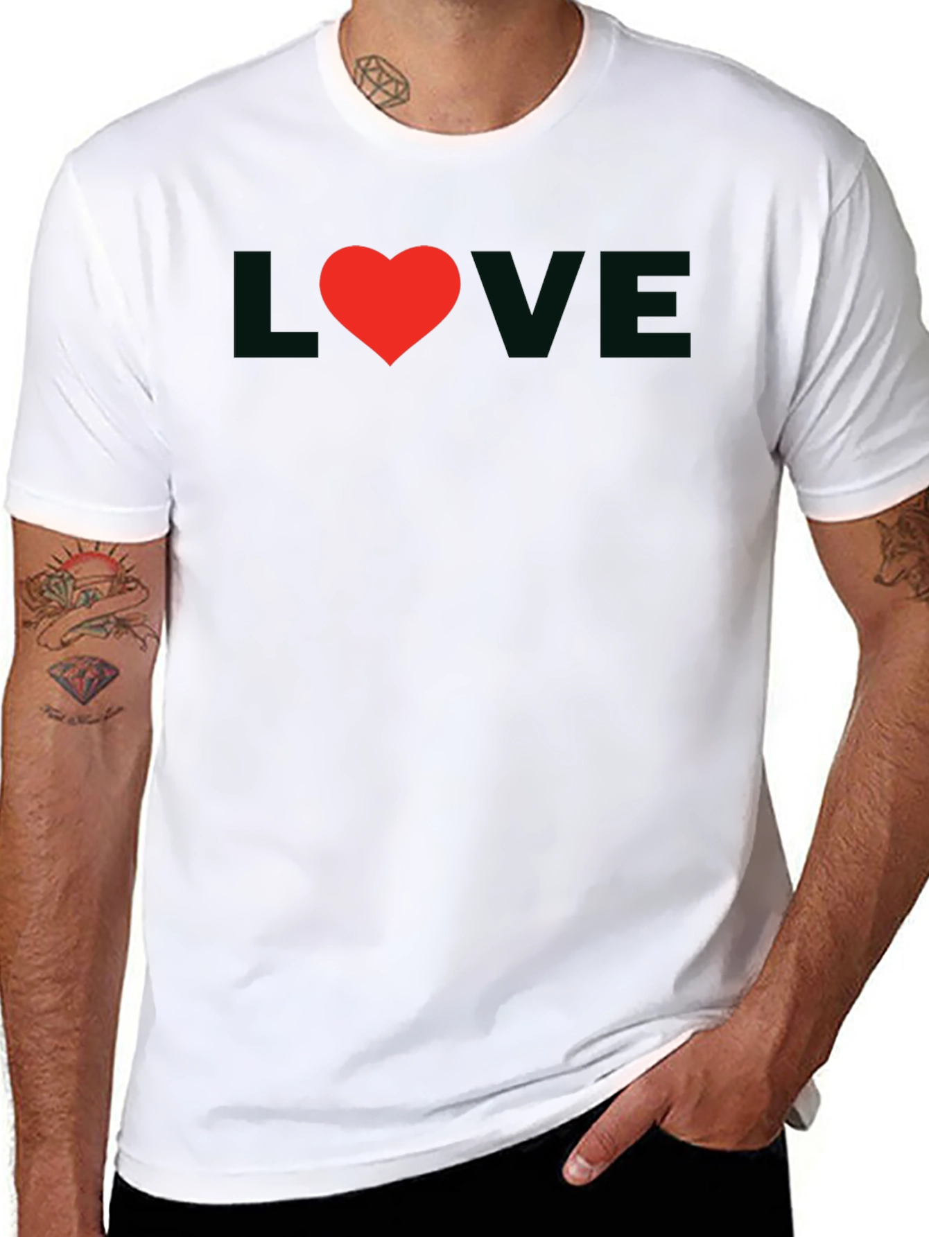 Love Heart Black T-Shirt