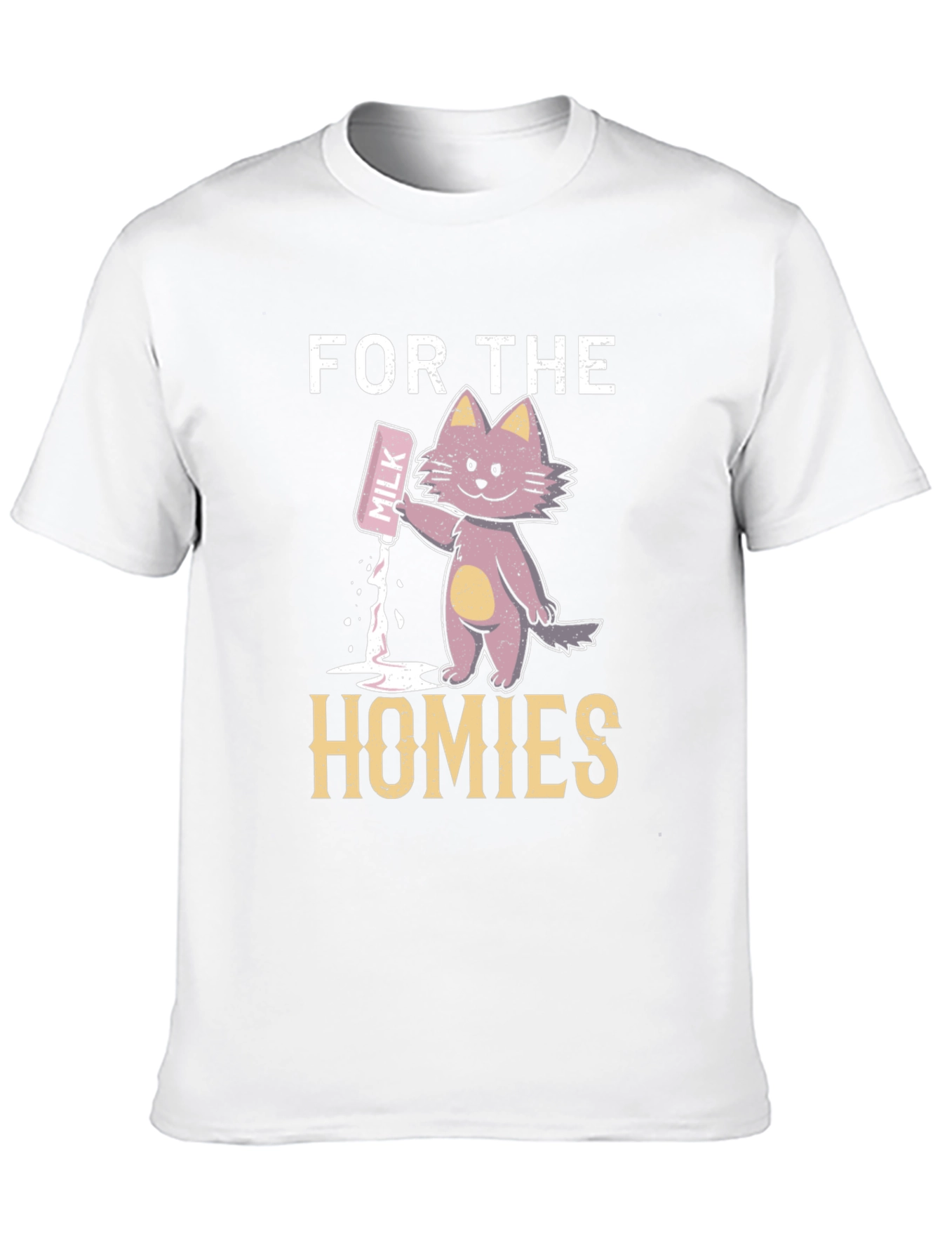 For The Homies Milk Cat Graphic T-Shirt