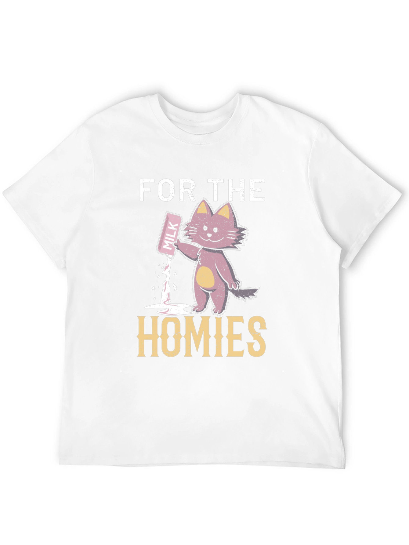 For The Homies Milk Cat Graphic T-Shirt