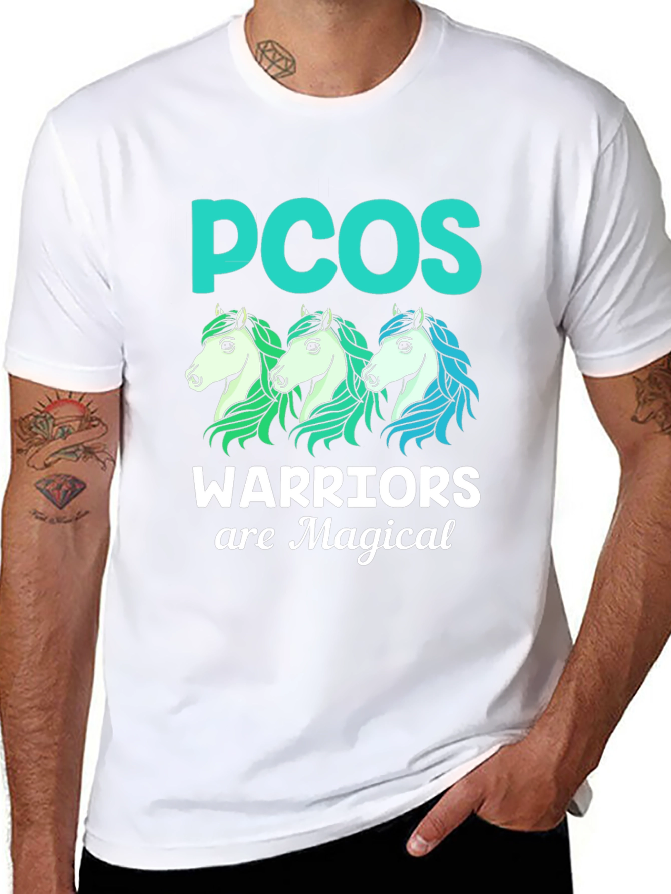 PCOS Warrior Magical Horses Graphic Tee