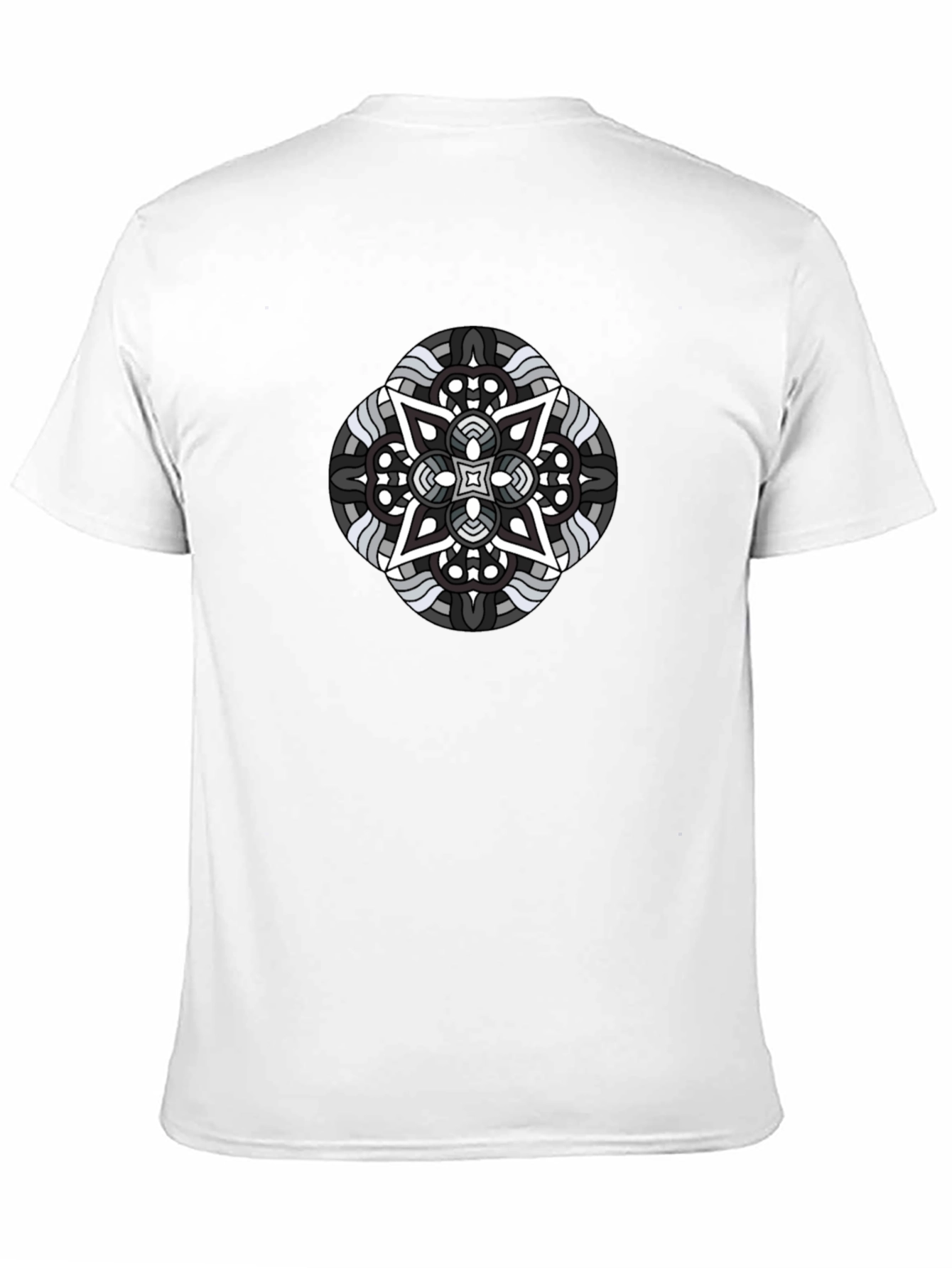 Geometric Mandala Graphic Black T-Shirt
