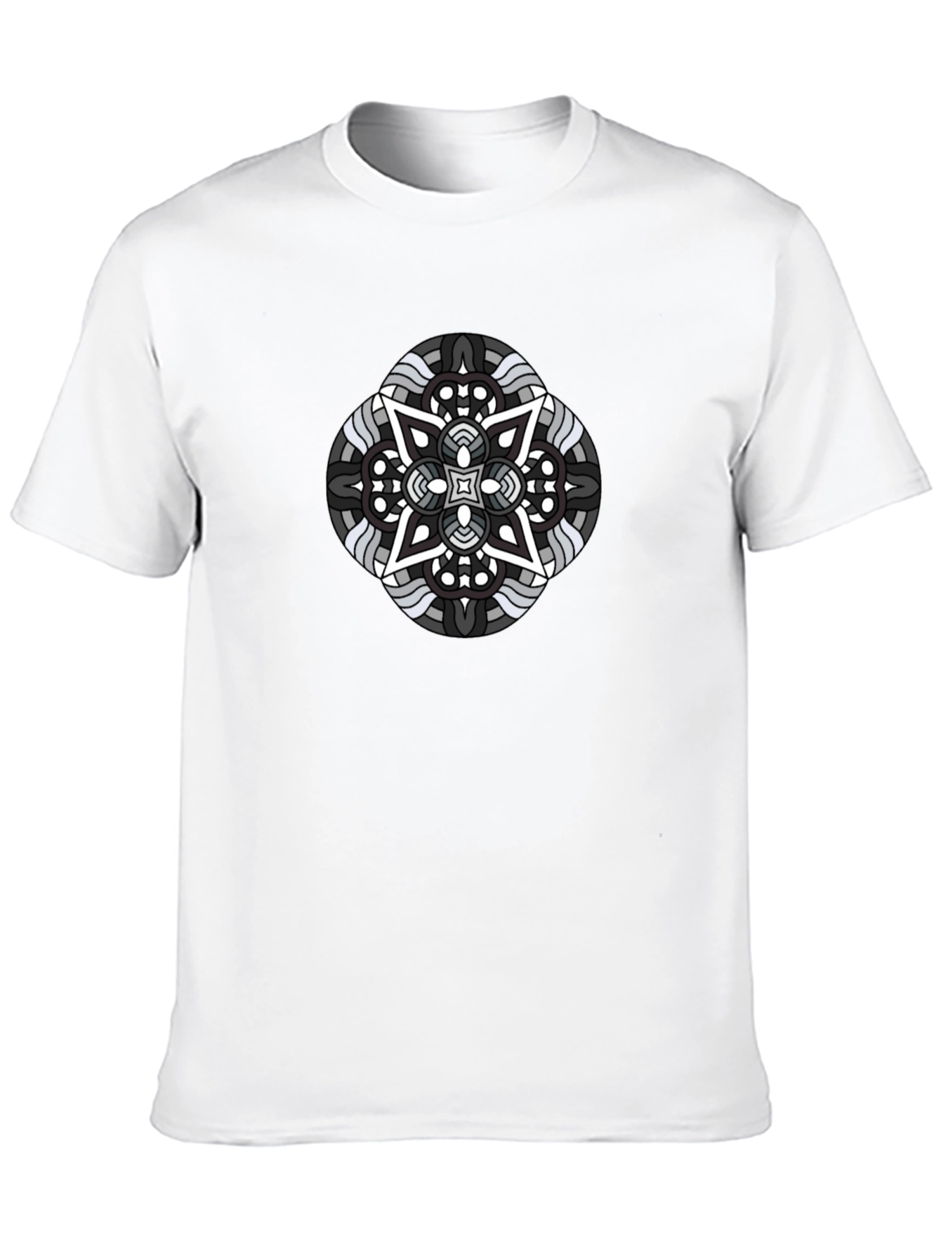 Geometric Mandala Graphic Black T-Shirt