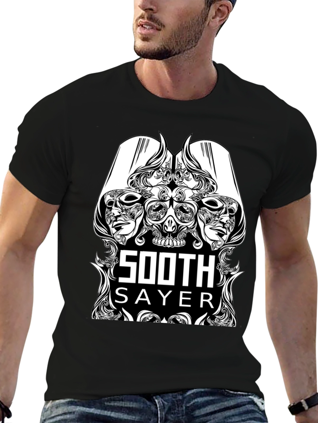 Soothsayer Graphic Print Black Tee