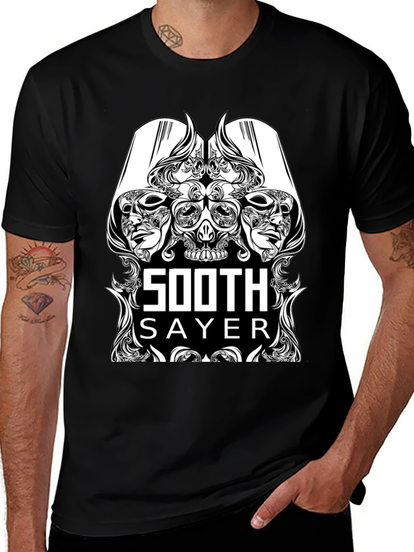 Soothsayer Graphic Print Black Tee