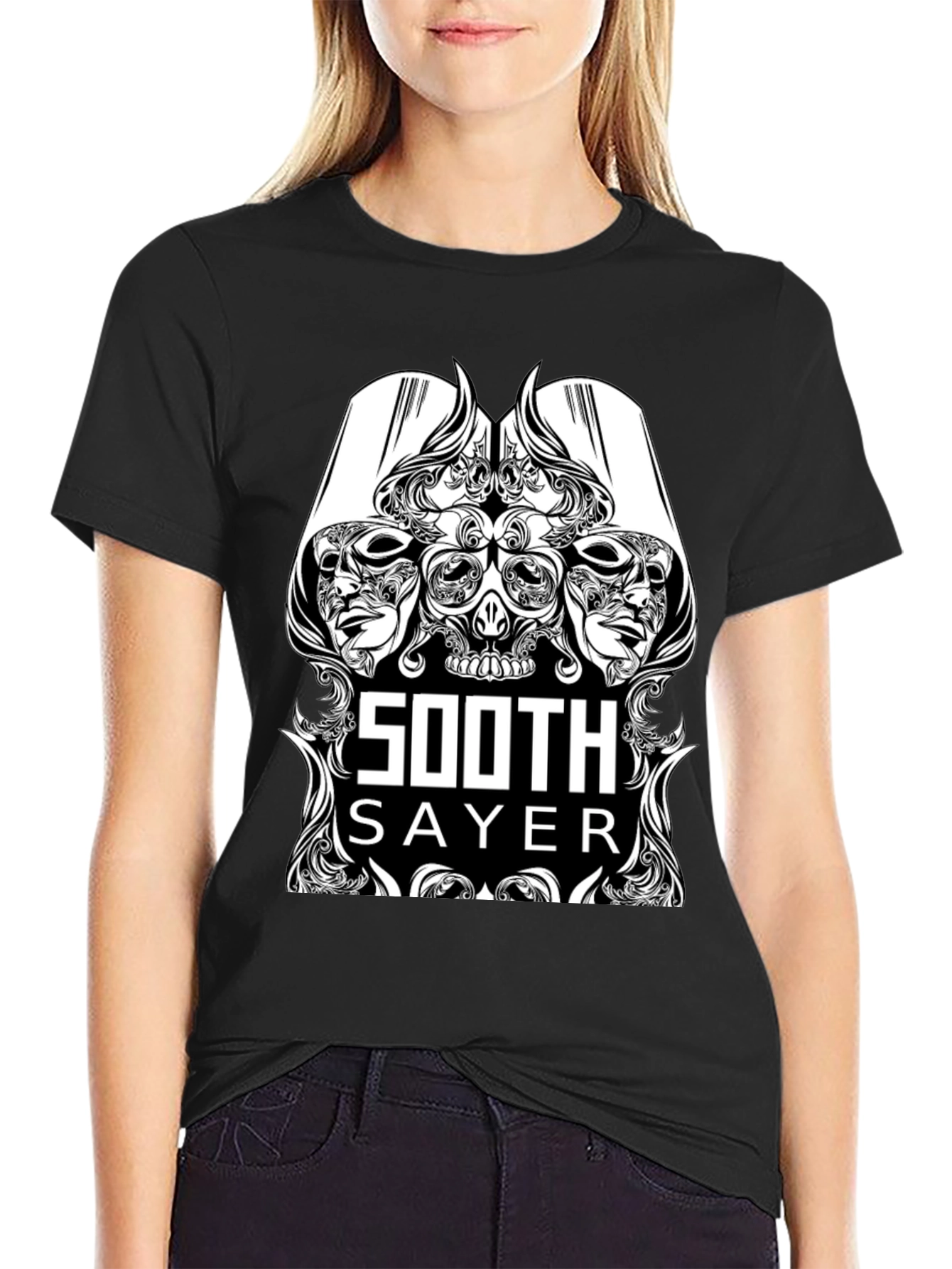 Soothsayer Graphic Print Black Tee