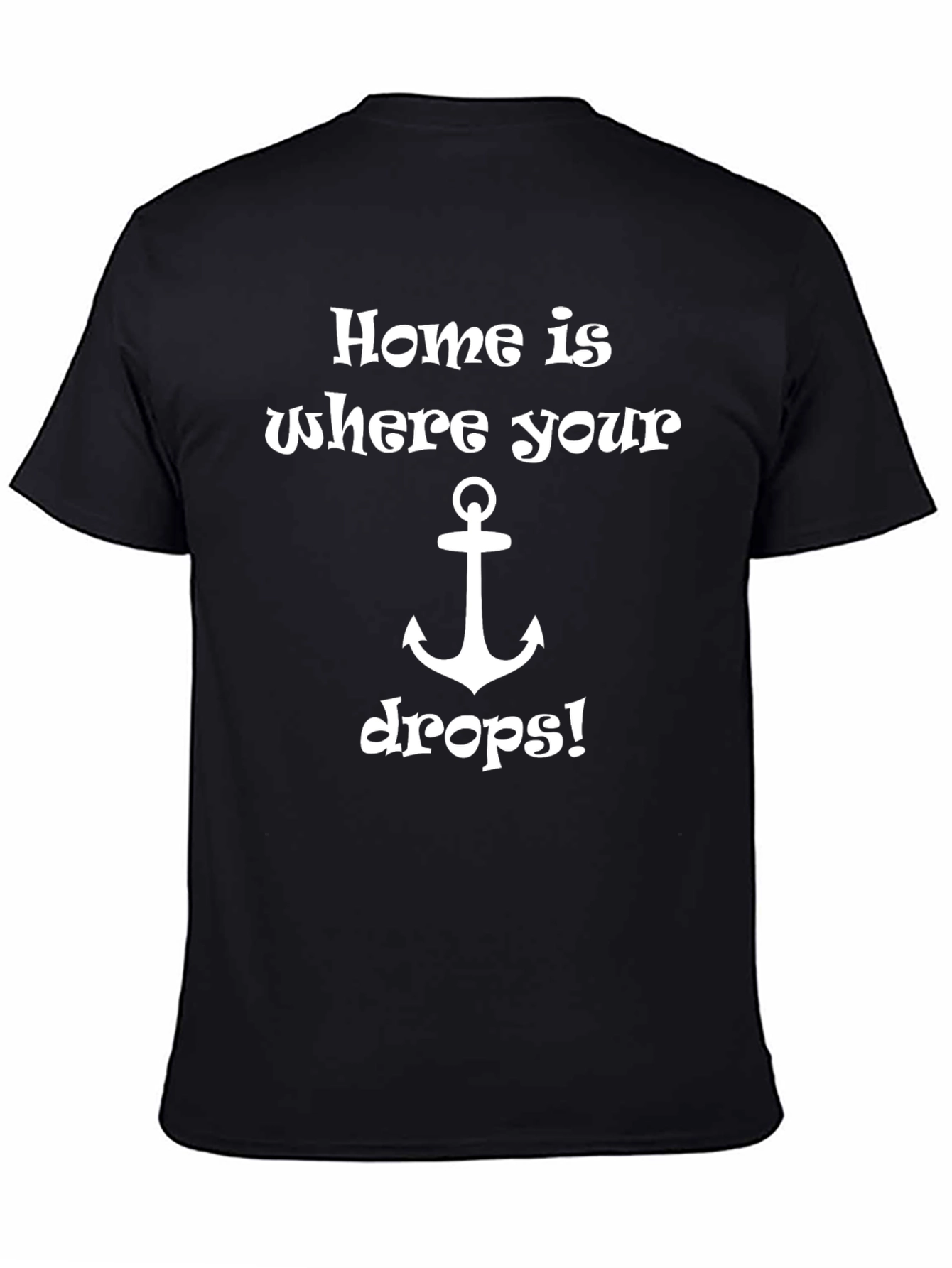 Nautical Anchor Home Black T-Shirt