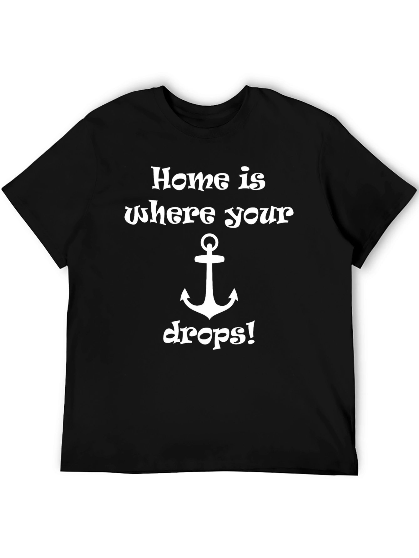 Nautical Anchor Home Black T-Shirt