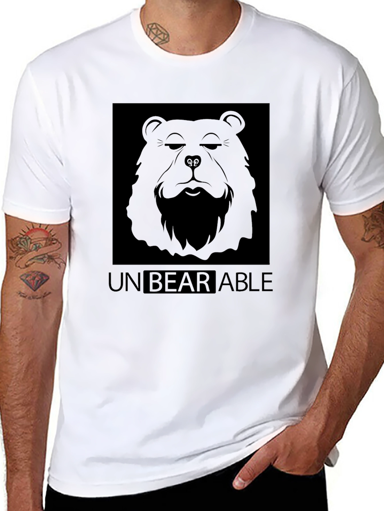 Unbearable Bear Graphic T-Shirt - Black
