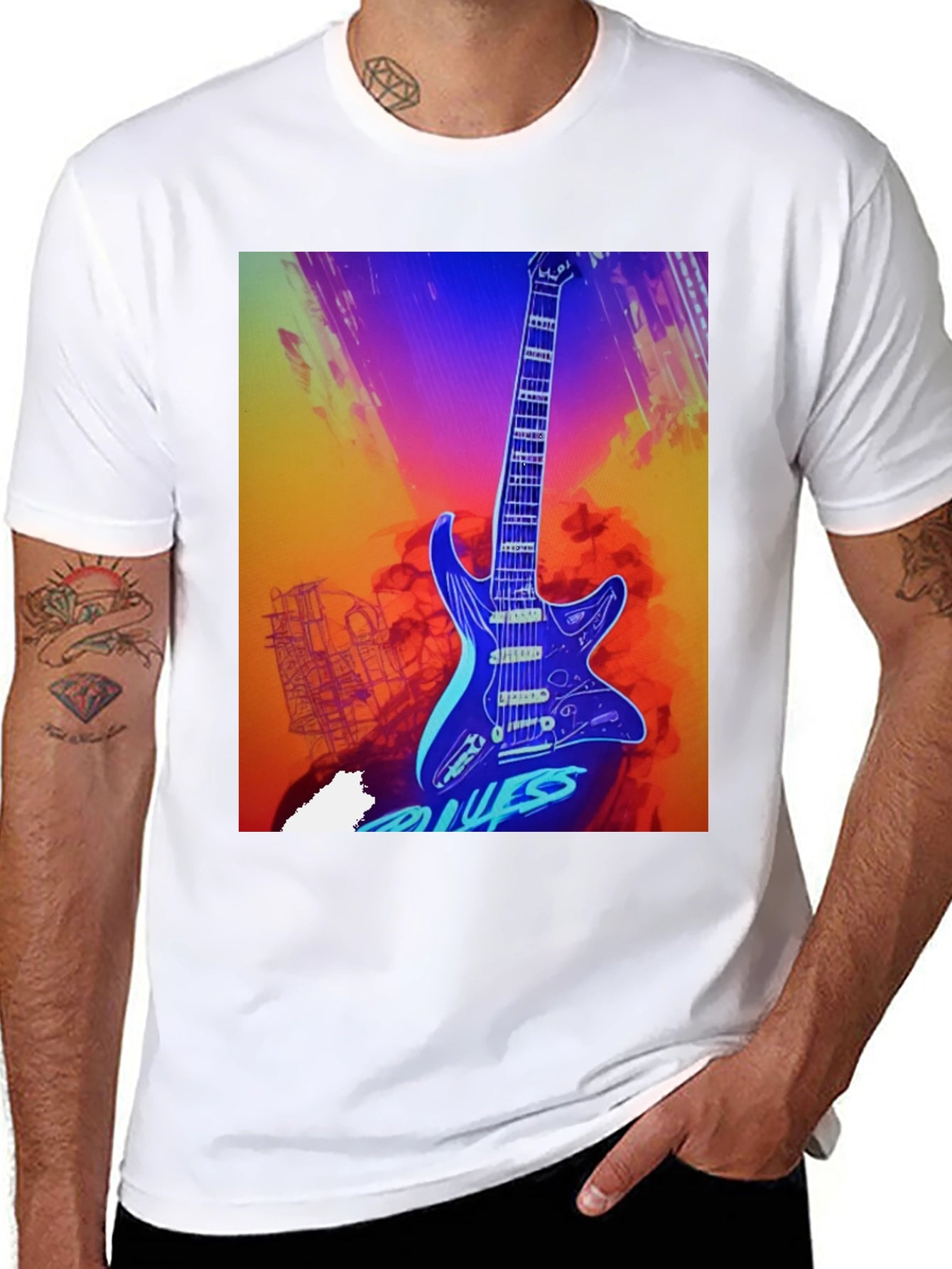 Blues Guitar Graphic Tee - Cool Music T-Shirt
