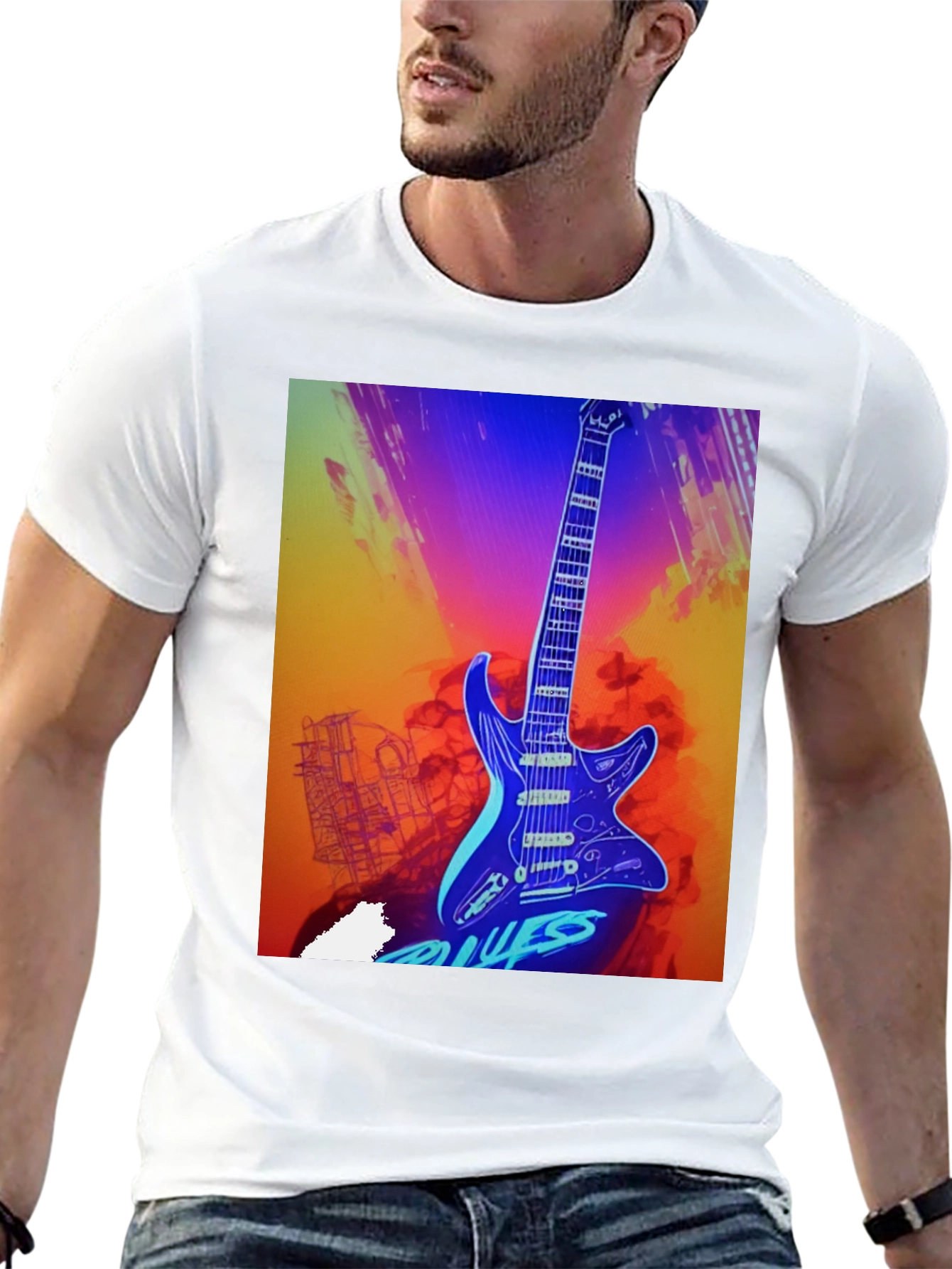 Blues Guitar Graphic Tee - Cool Music T-Shirt
