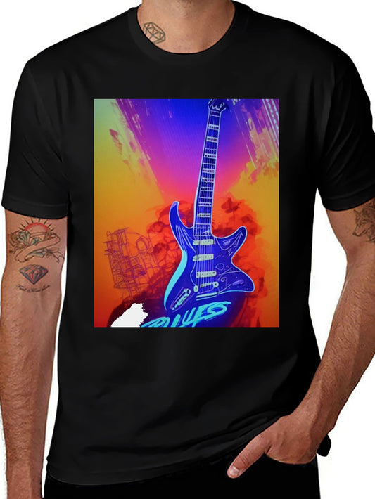 Blues Guitar Graphic Tee - Cool Music T-Shirt
