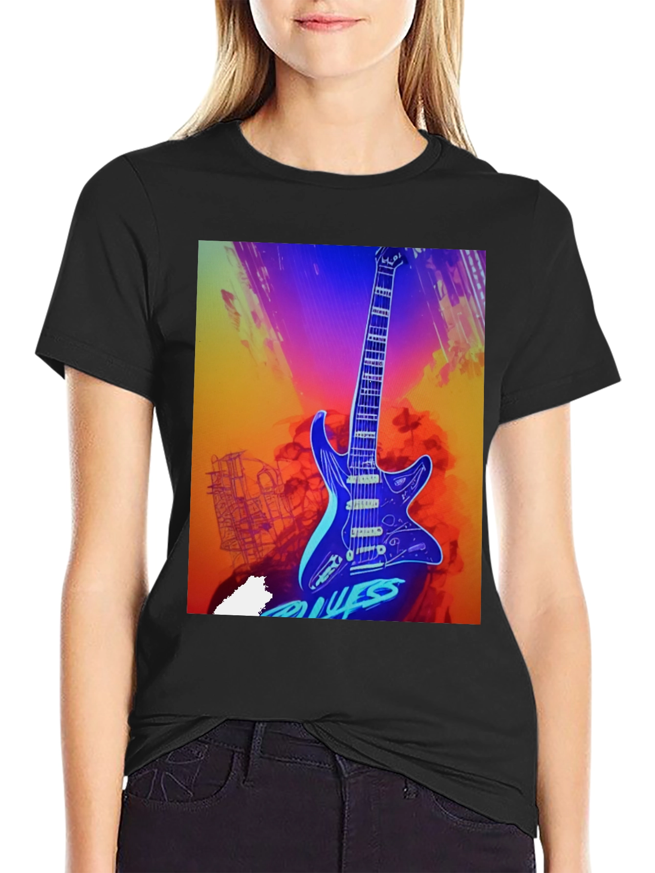 Blues Guitar Graphic Tee - Cool Music T-Shirt