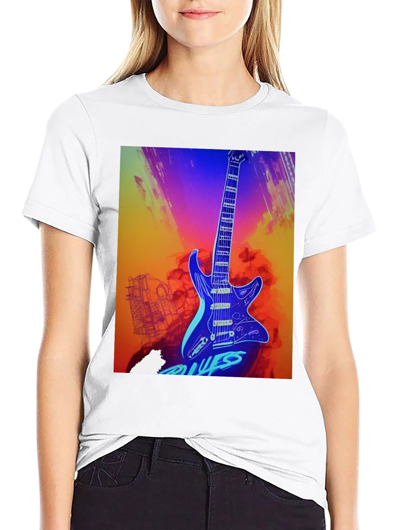 Blues Guitar Graphic Tee - Cool Music T-Shirt