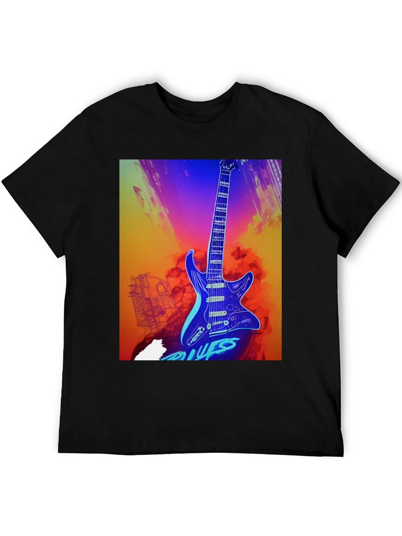 Blues Guitar Graphic Tee - Cool Music T-Shirt