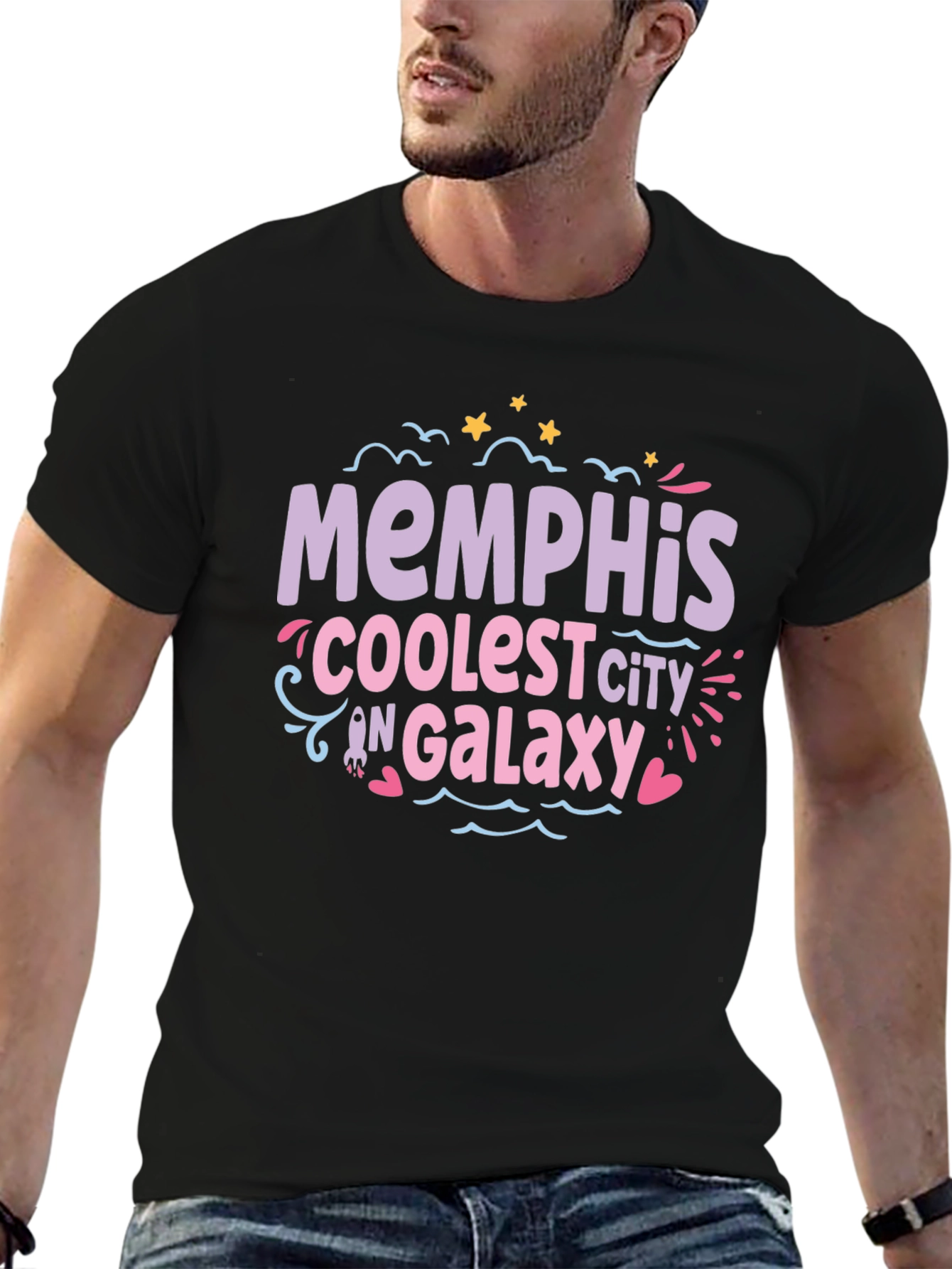Memphis Coolest City T-Shirt - Black Cotton Tee